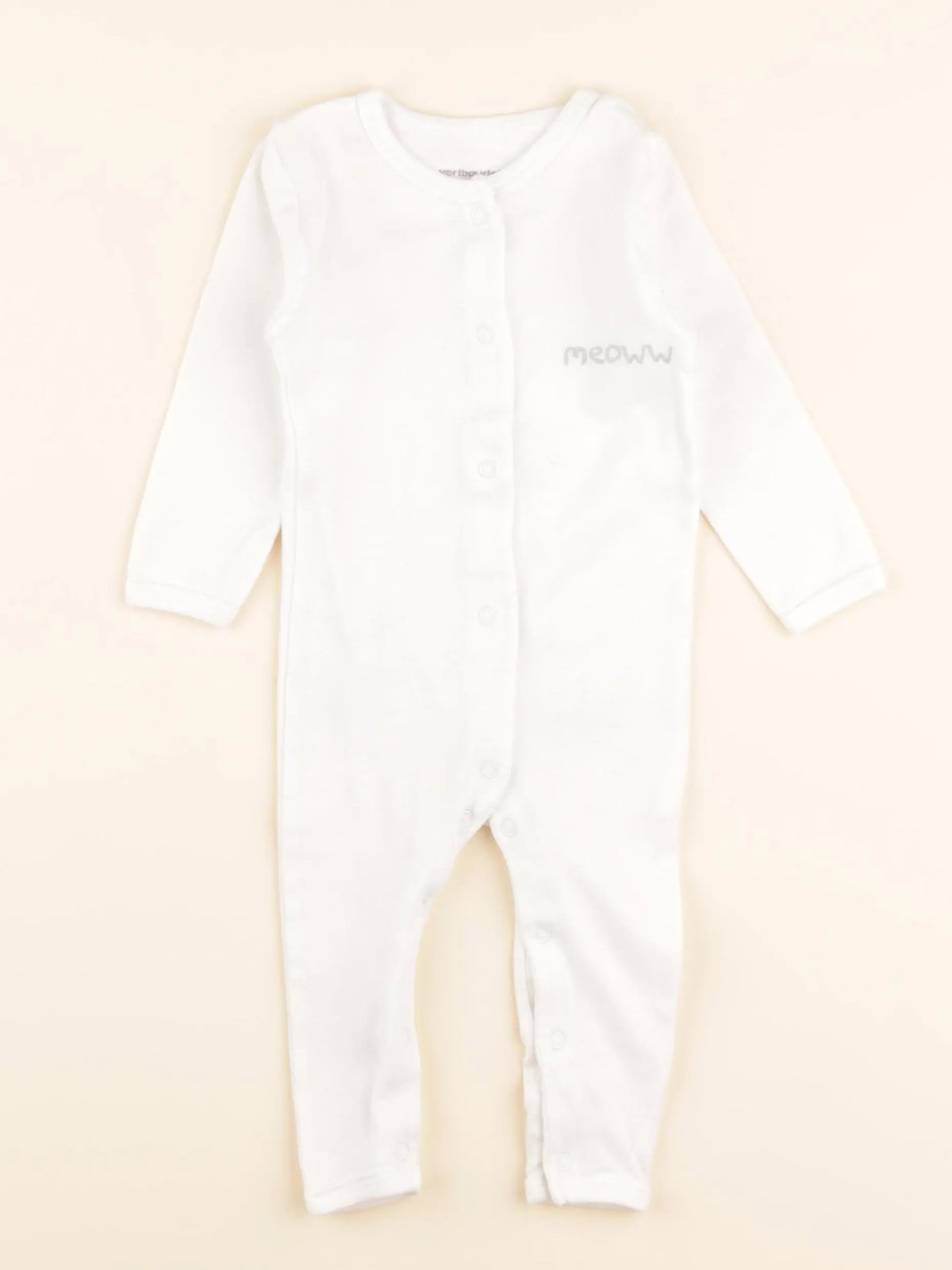 Vertbaudet - pyjama coton blanc - 9 mois