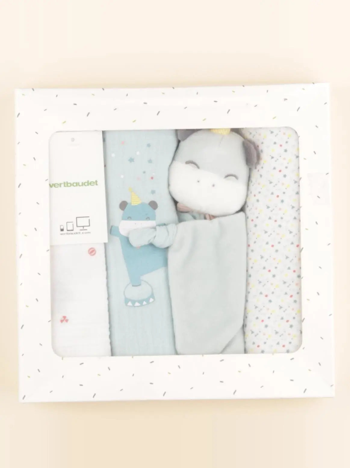 Vertbaudet - lot 3 langes + doudou multicolore - 70 x 70cm