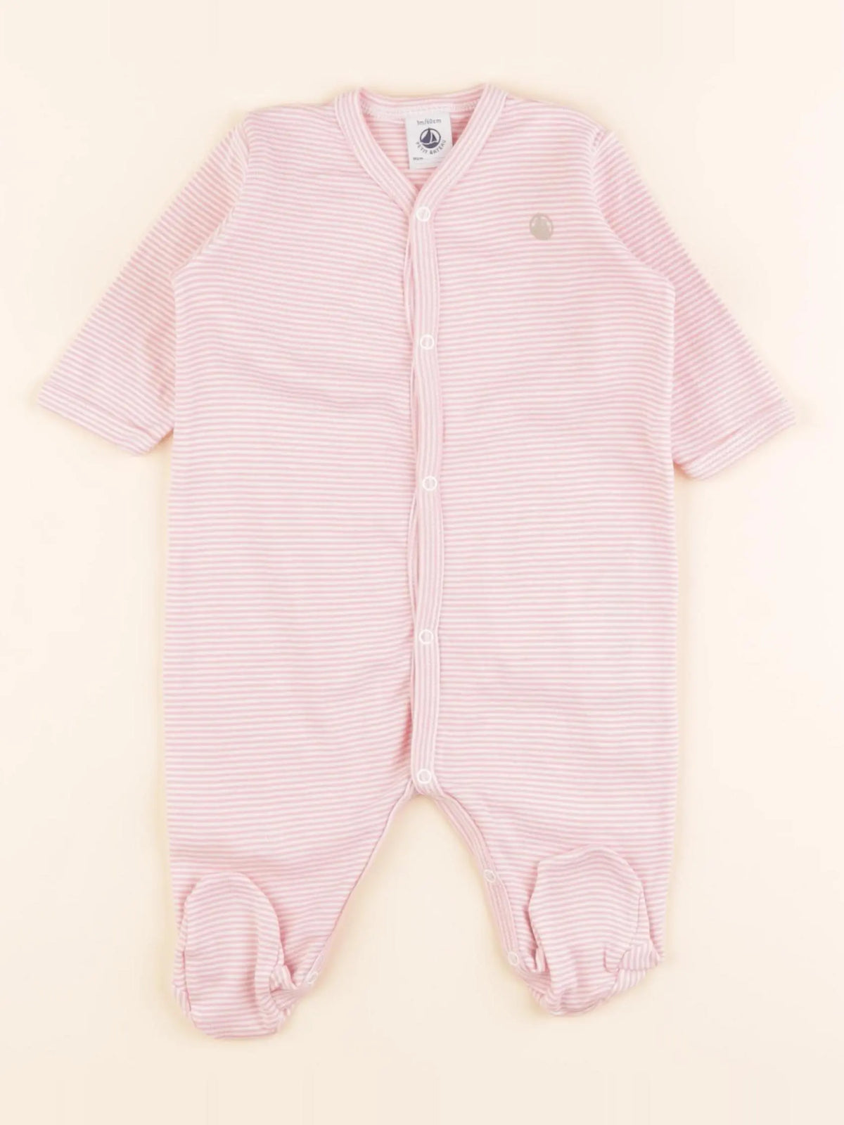 Petit Bateau - pyjama coton rose - 3 mois