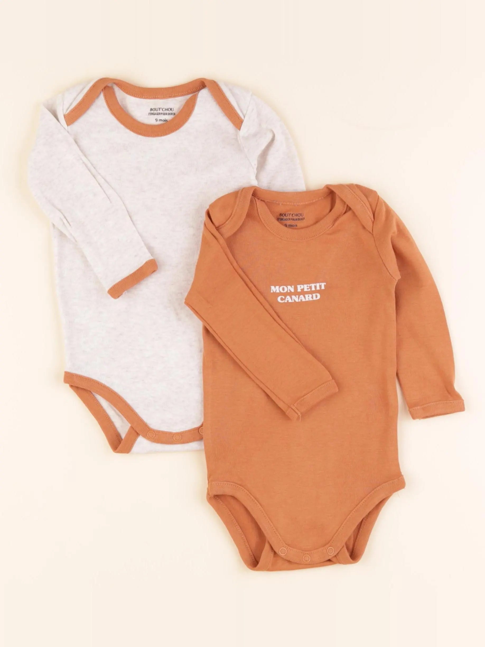 Boutchou - lot de 2 bodies en coton multicolore - 9 mois