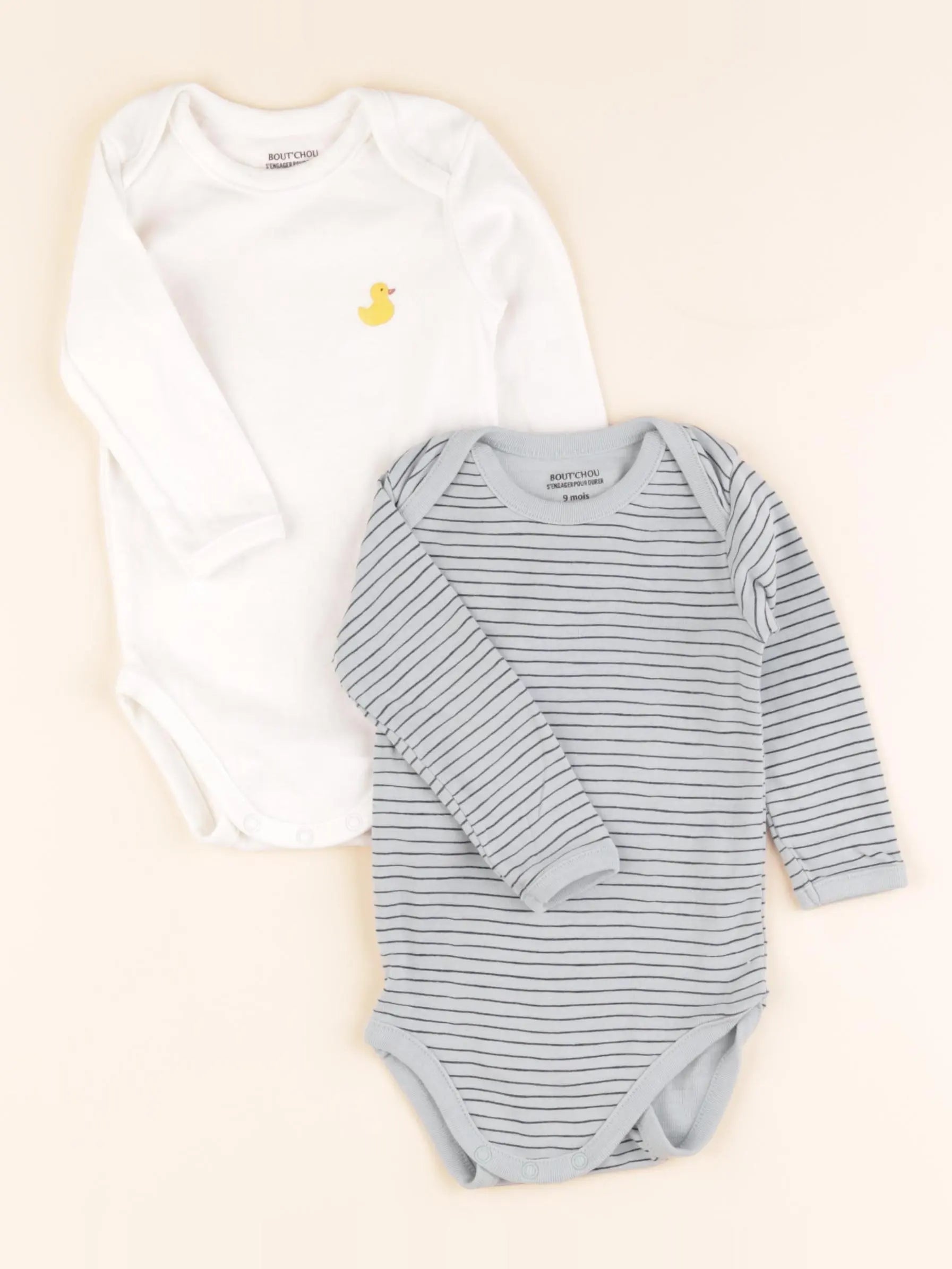 Boutchou - lot de 2 bodies en coton multicolore - 9 mois