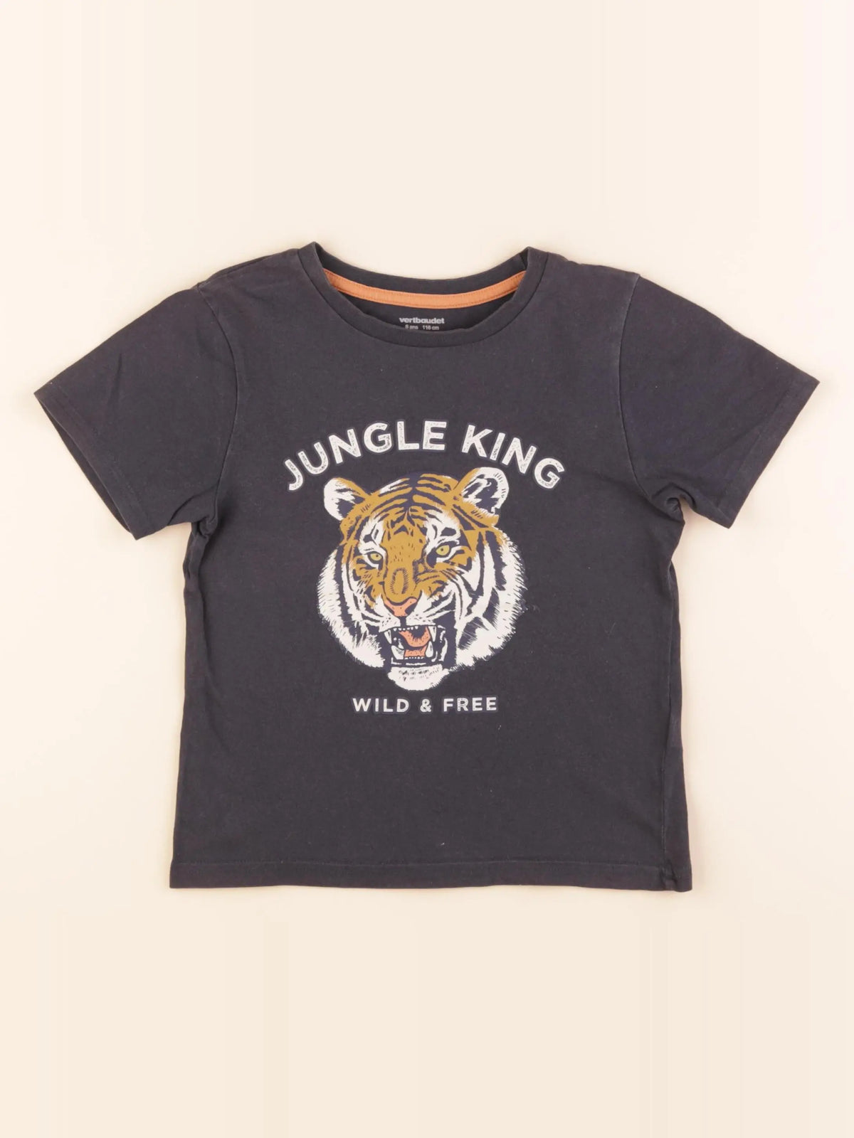 Vertbaudet - tee-shirt noir - 6 ans