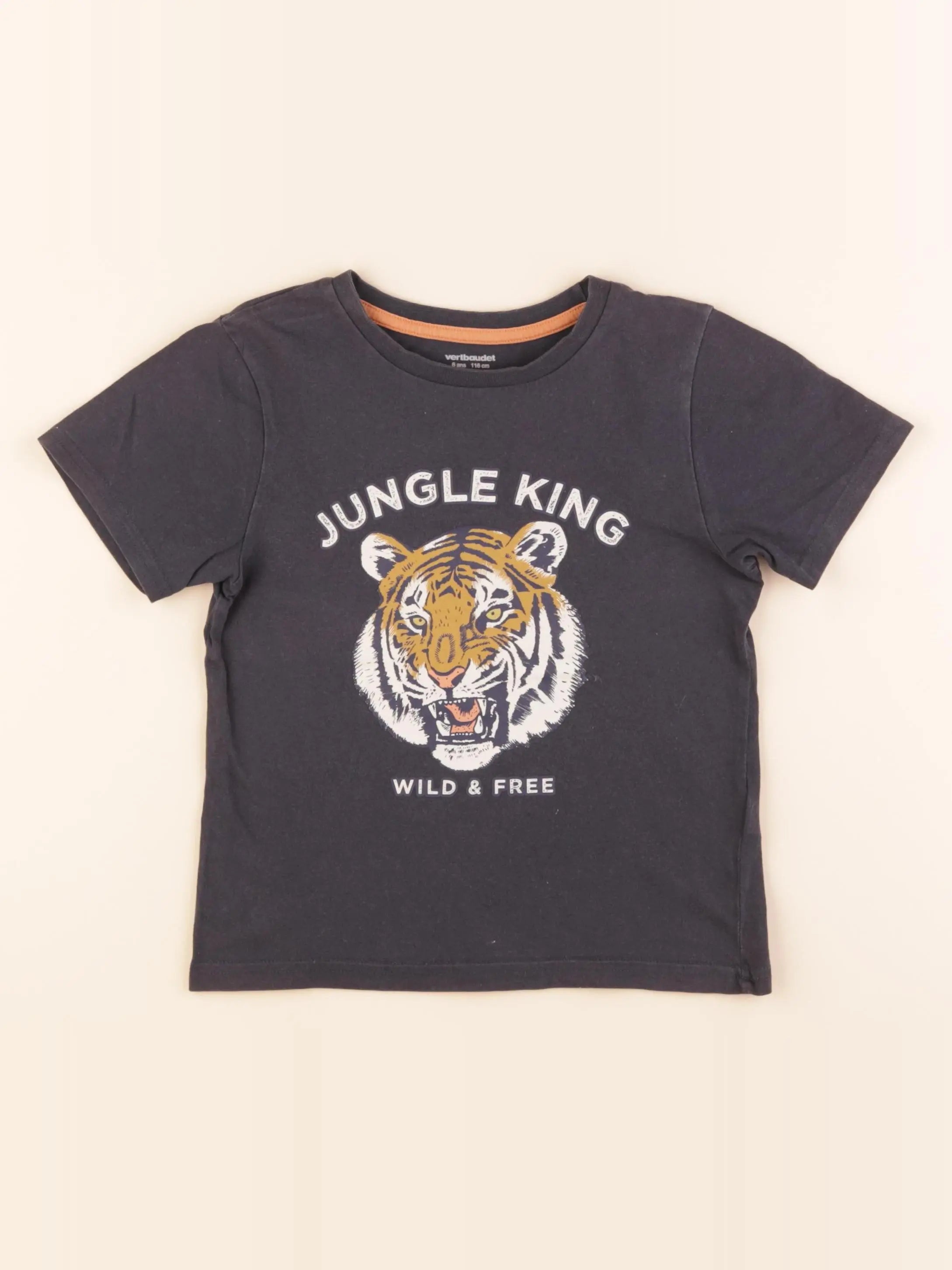 Vertbaudet - tee-shirt noir - 6 ans