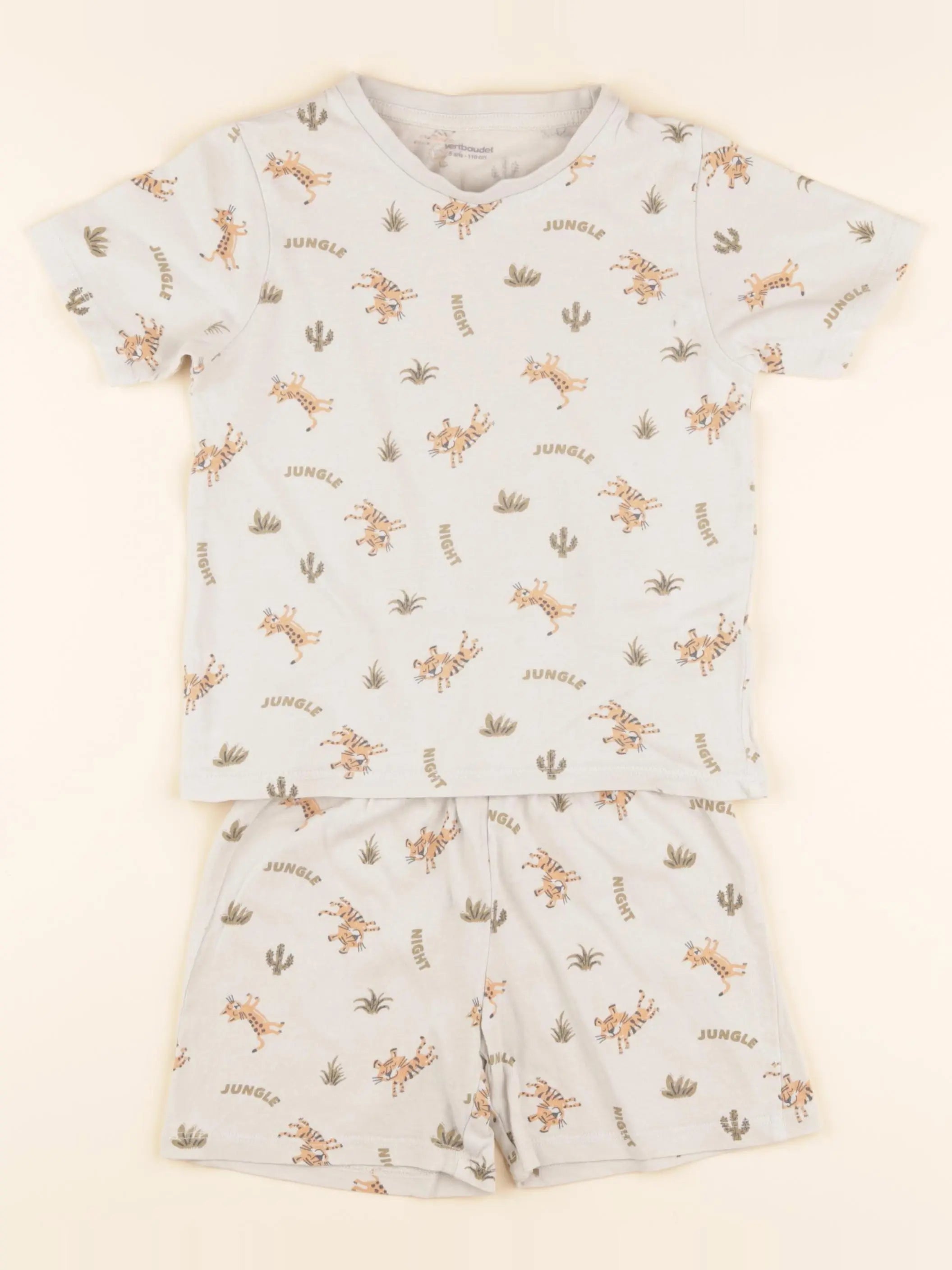 Vertbaudet - pyjama coton beige - 5 ans