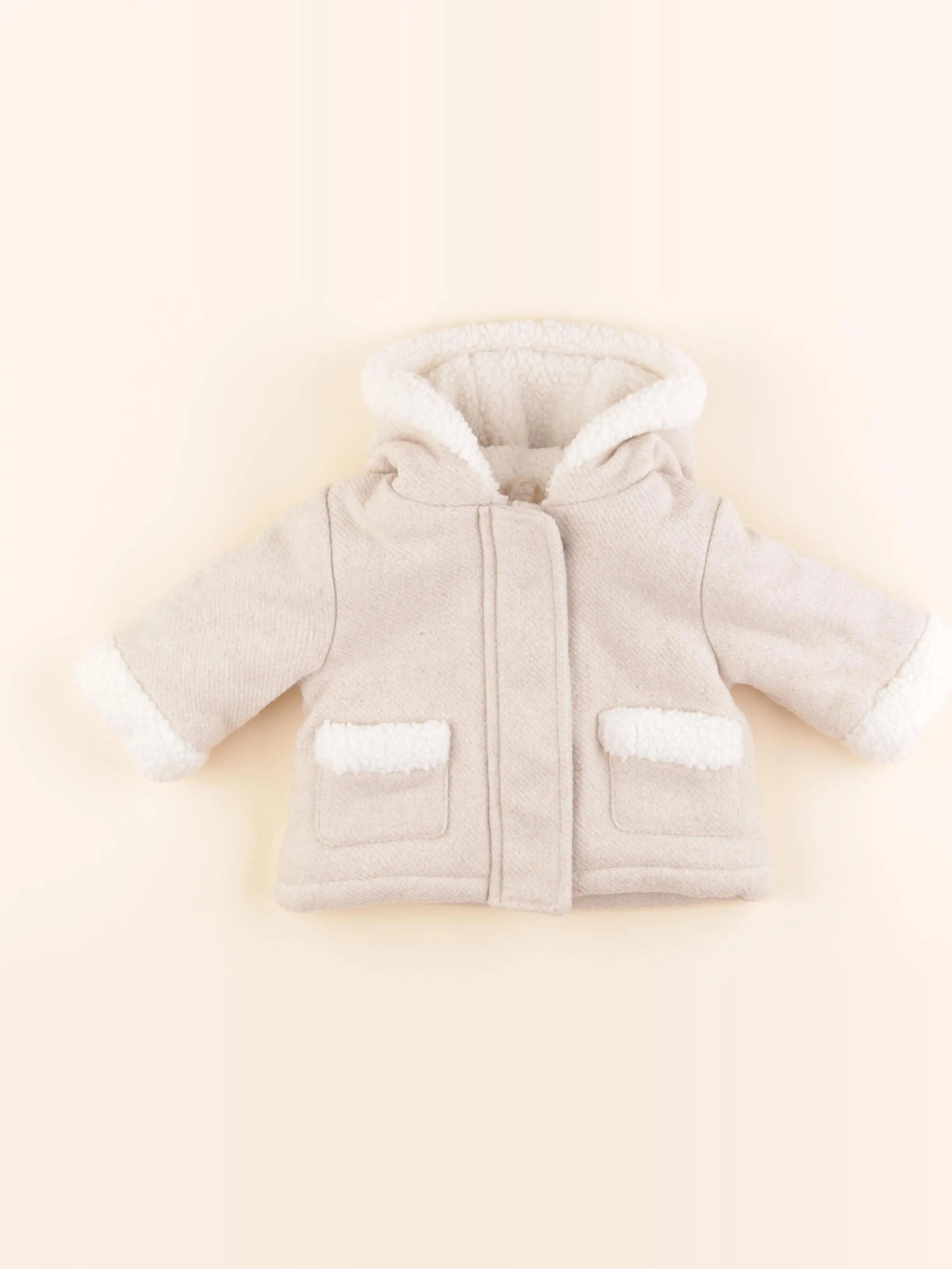 Vertbaudet - manteau beige - 6 mois