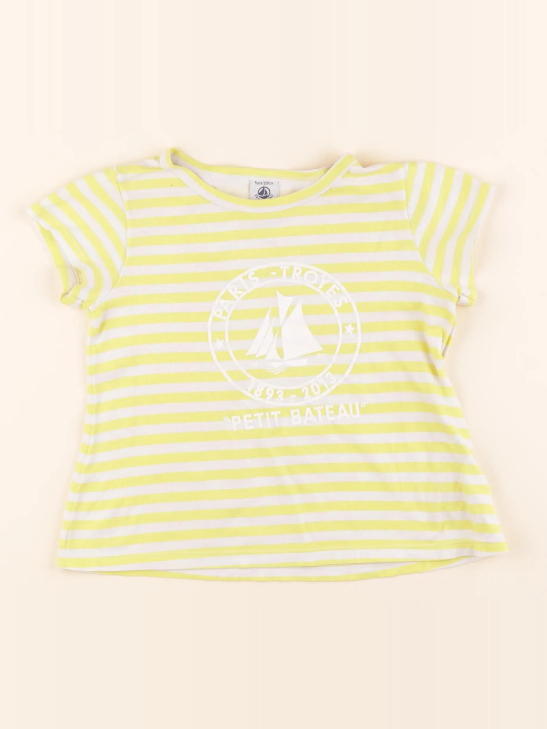 Petit Bateau - tee-shirt jaune - 5 ans