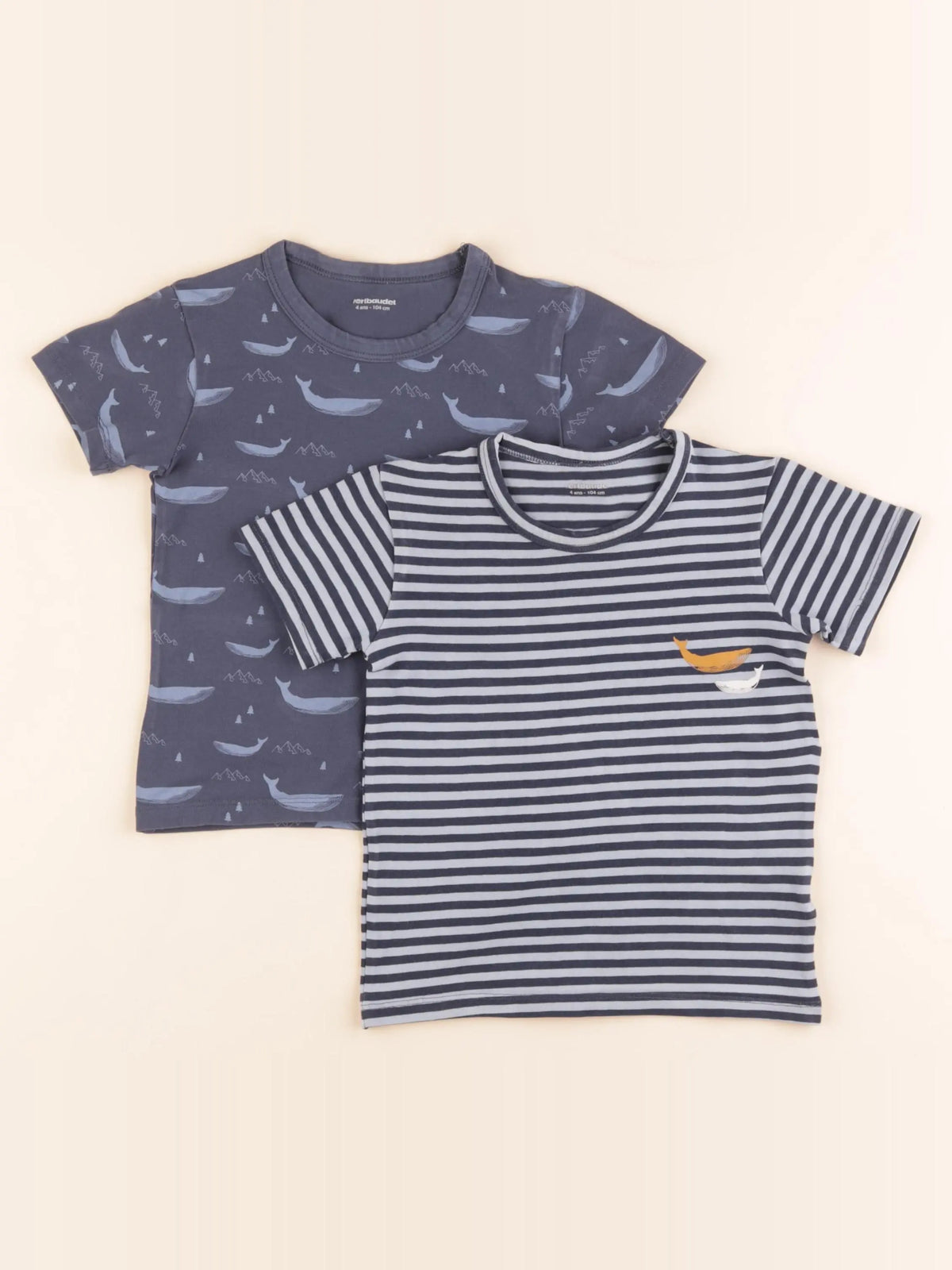 Vertbaudet - lot de 2 tee-shirts bleu - 4 ans