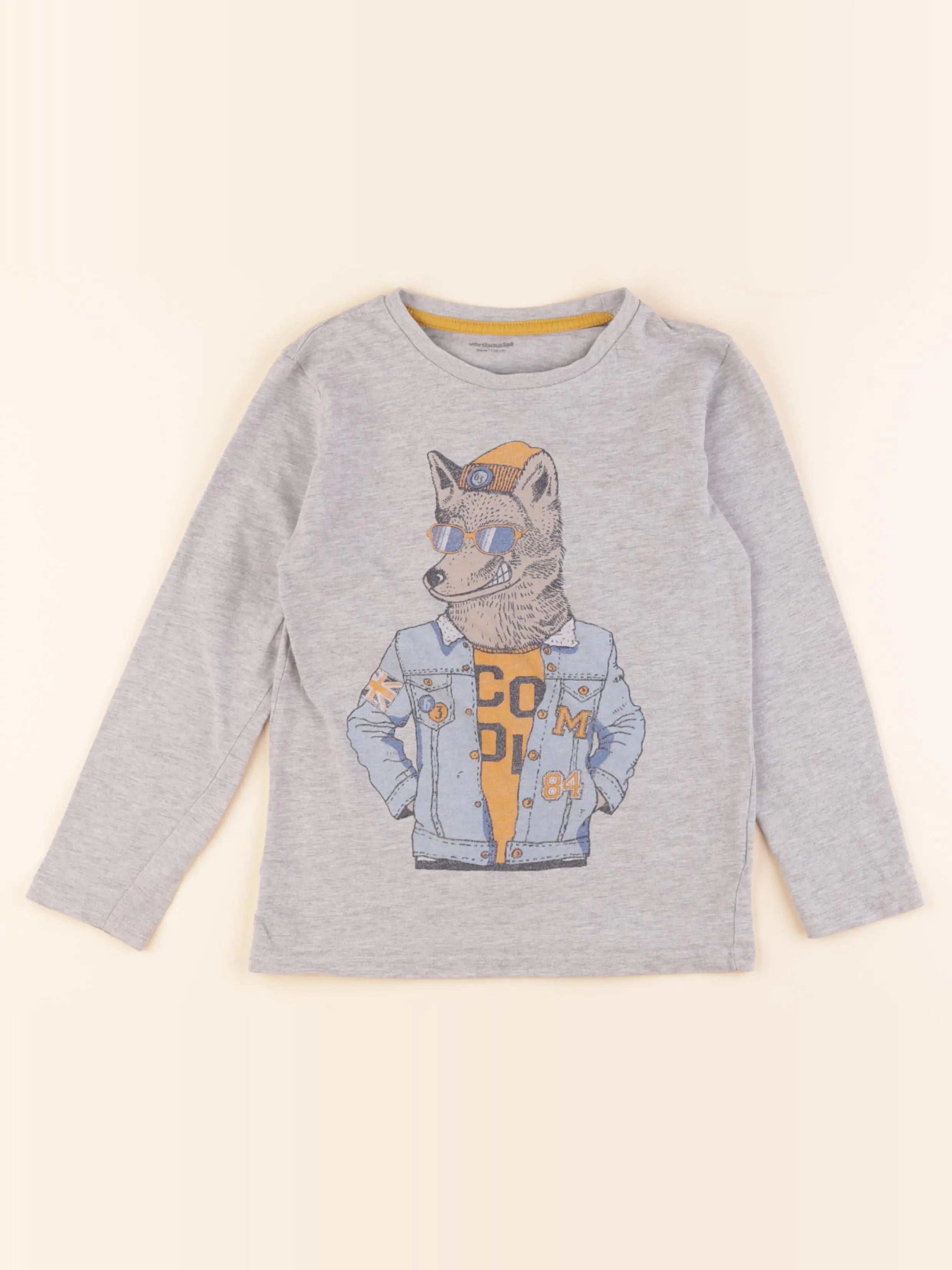Vertbaudet - tee-shirt gris - 8 ans