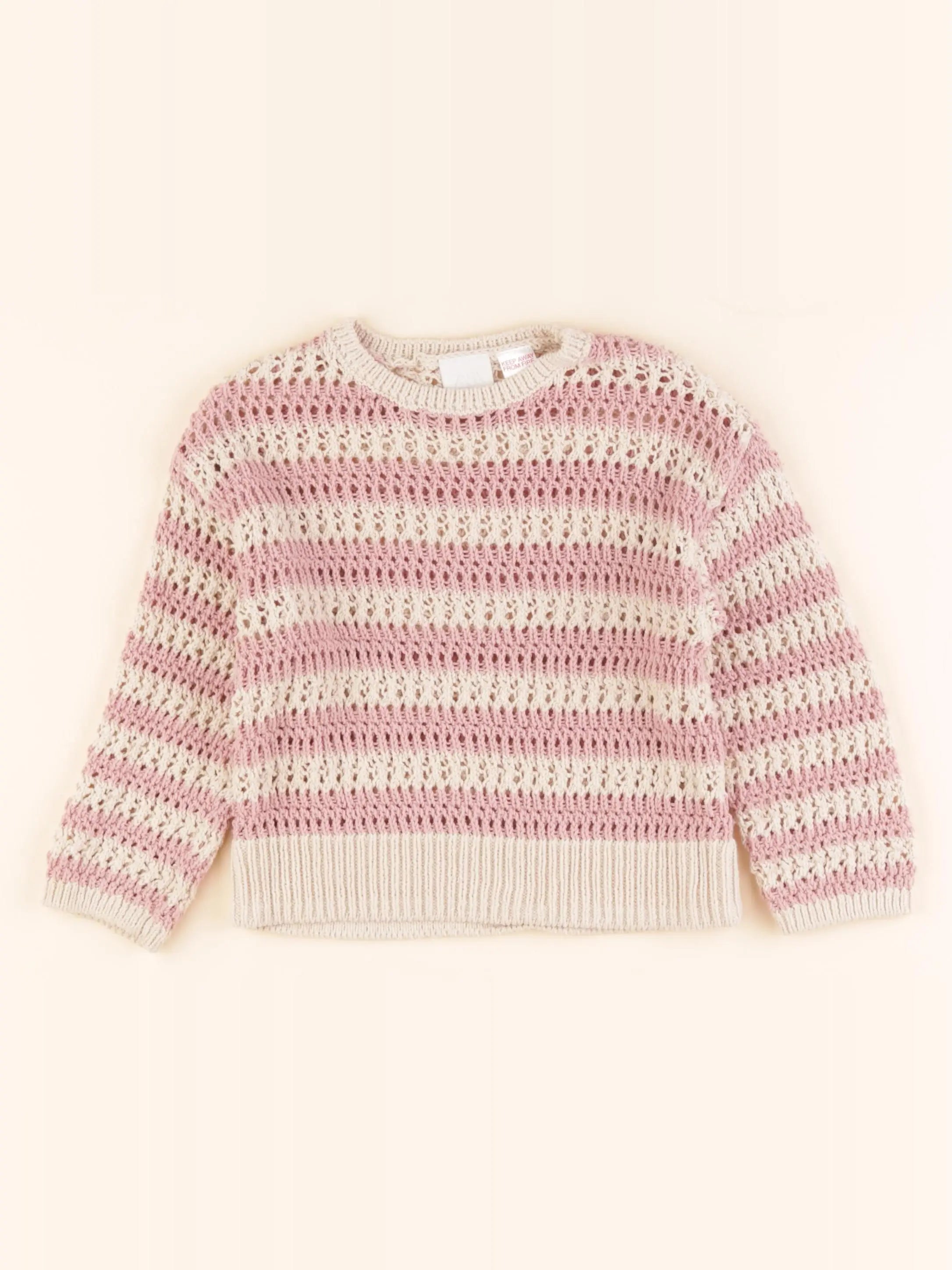 Zara - pull rose, beige - 3 ans