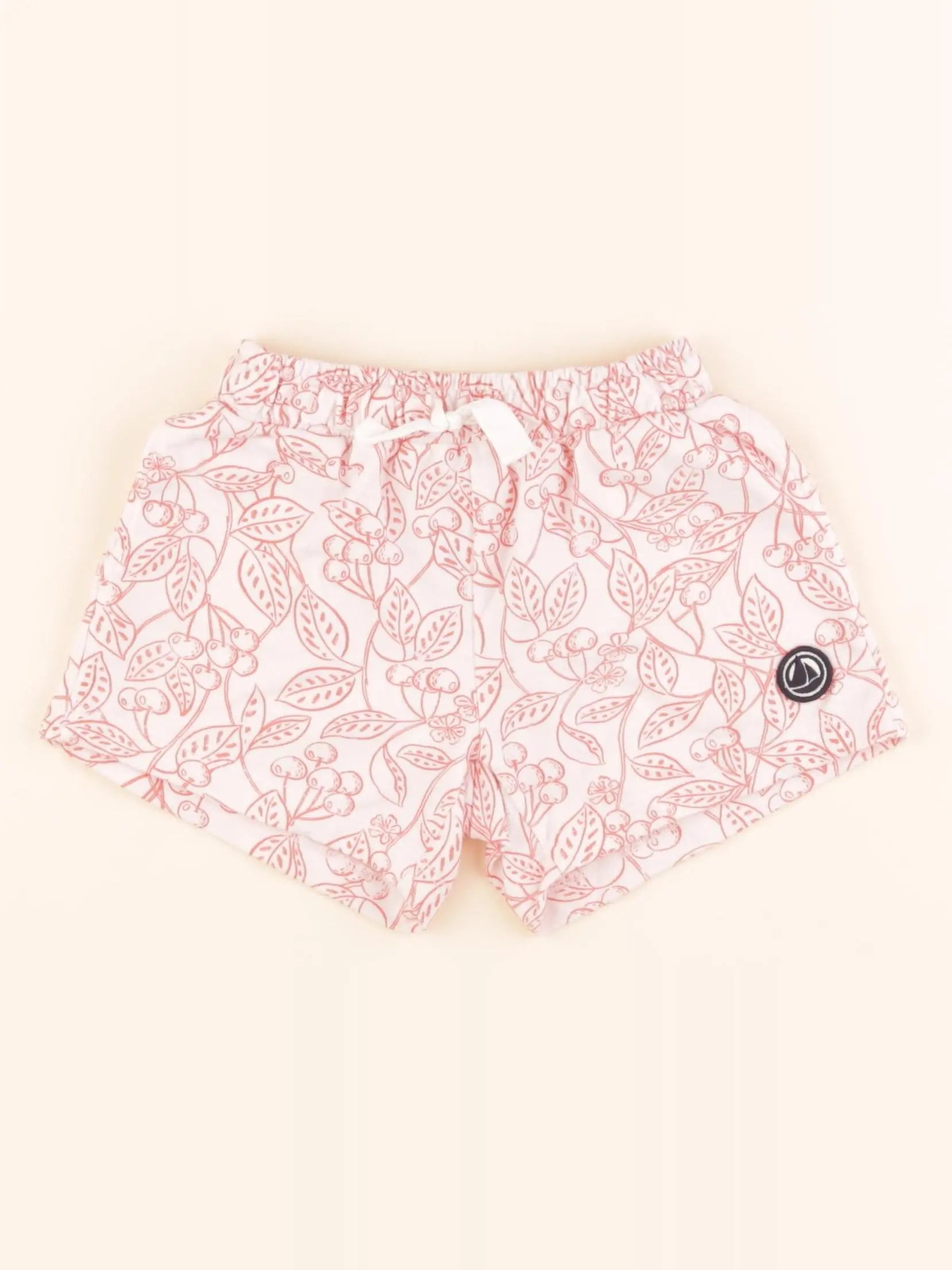 Petit Bateau - short blanc, orange - 3 ans