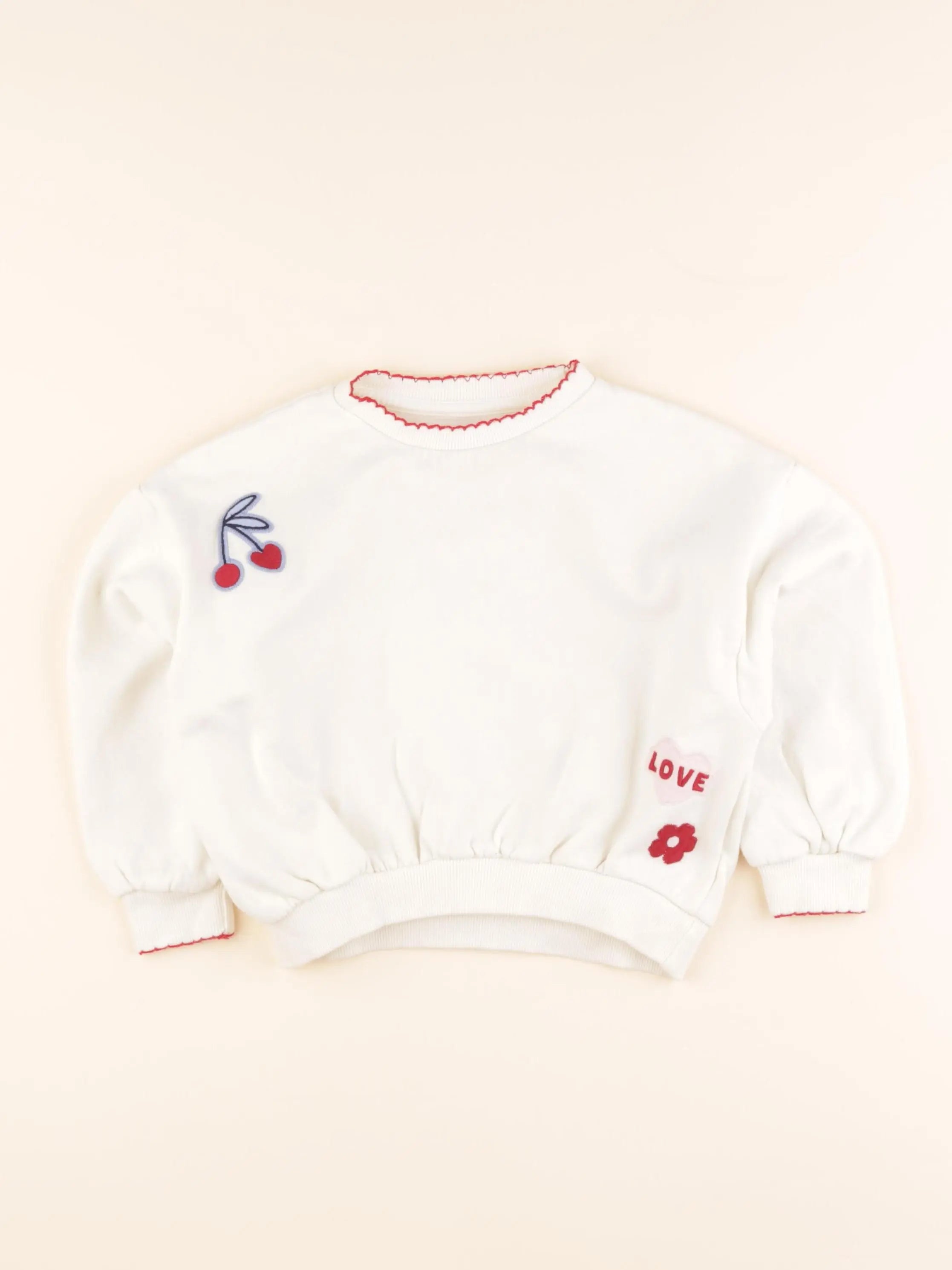 Vertbaudet - sweat imprimé au dos blanc - 5 ans