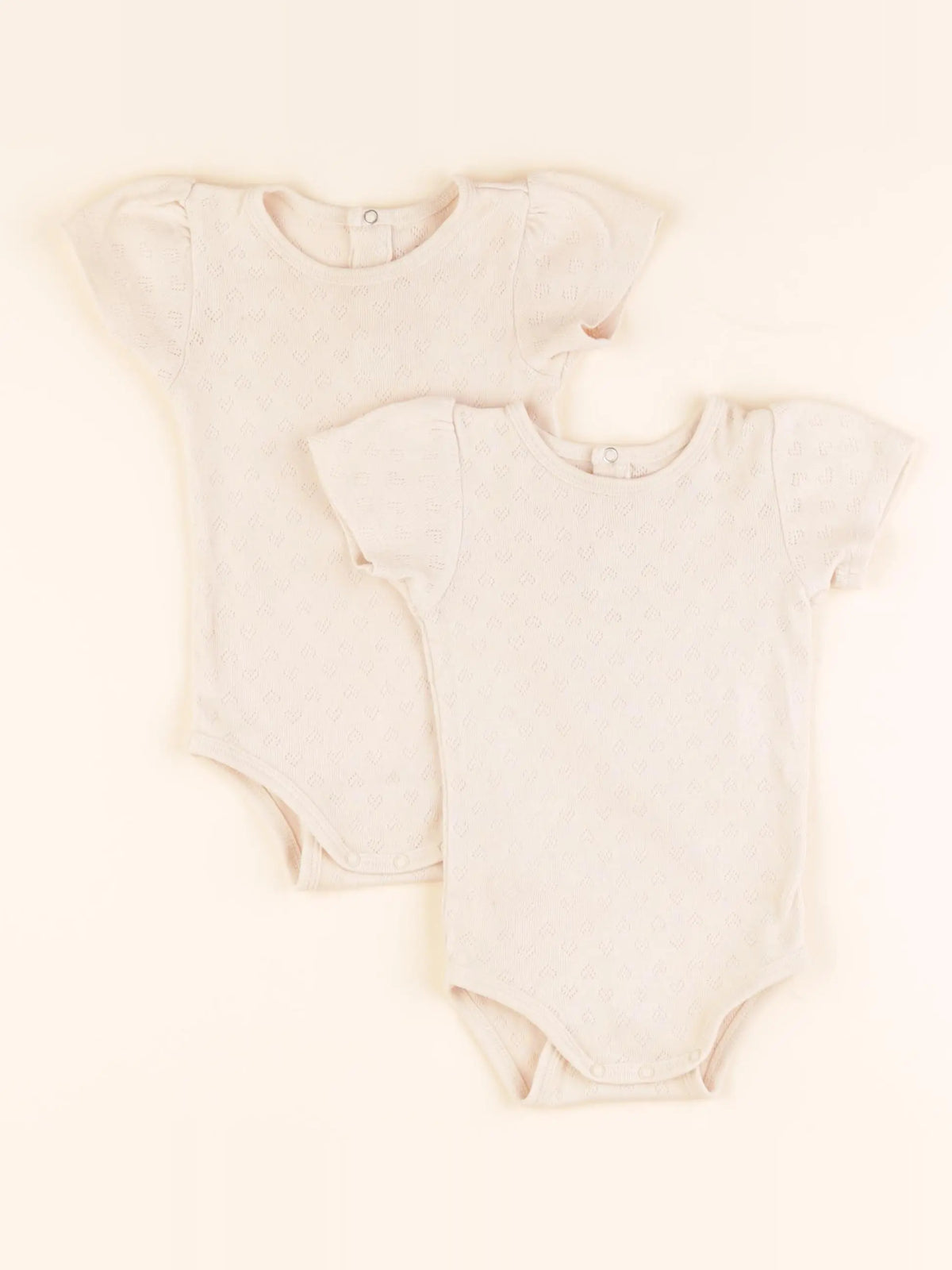 Boutchou - lot de 2 bodies en coton beige - 9 mois
