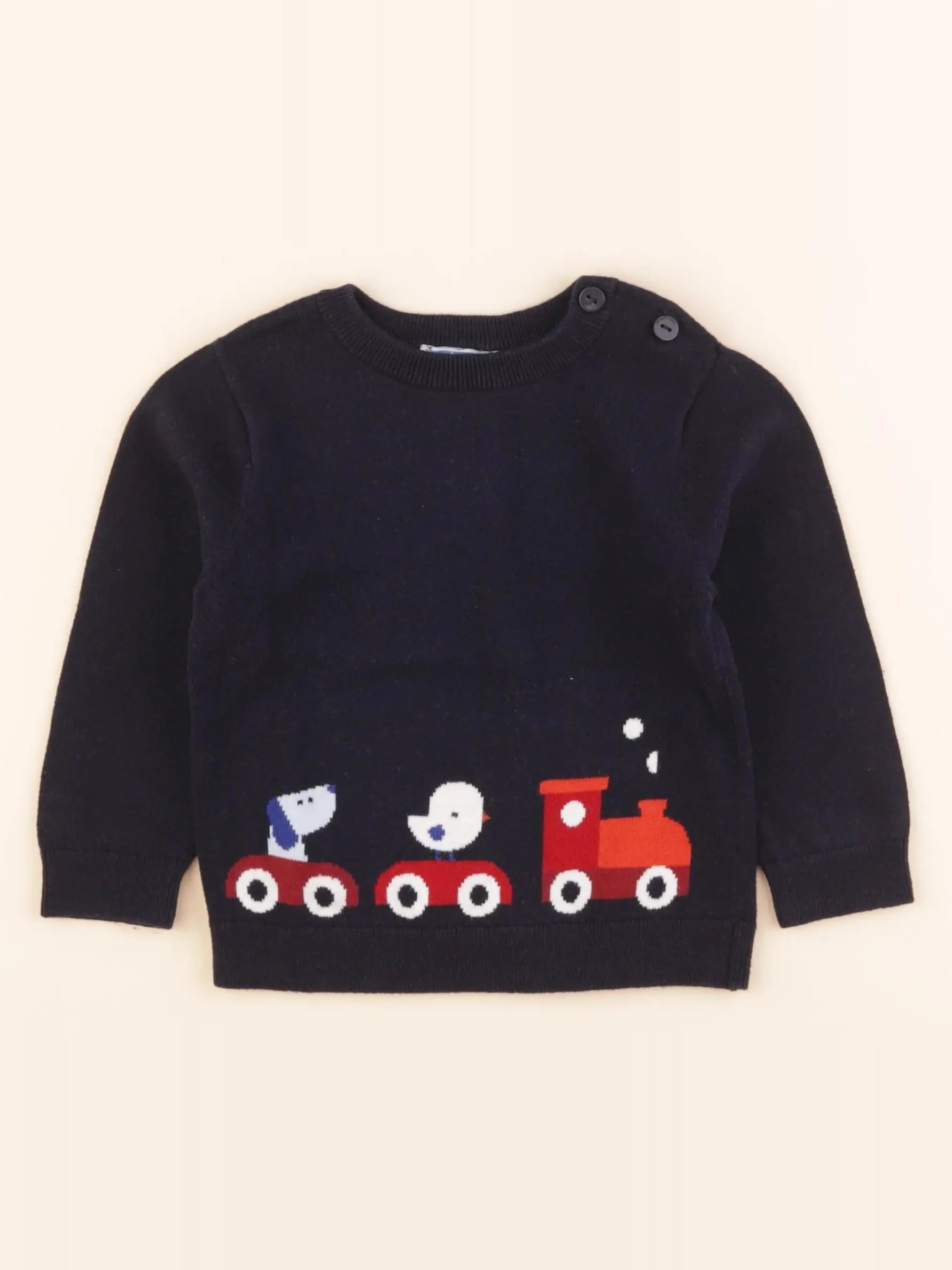 Jacadi - pull bleu - 24 mois