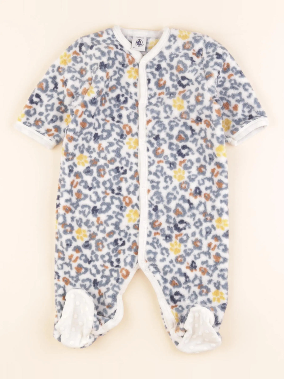 Petit Bateau - pyjama velours bleu - 3 mois