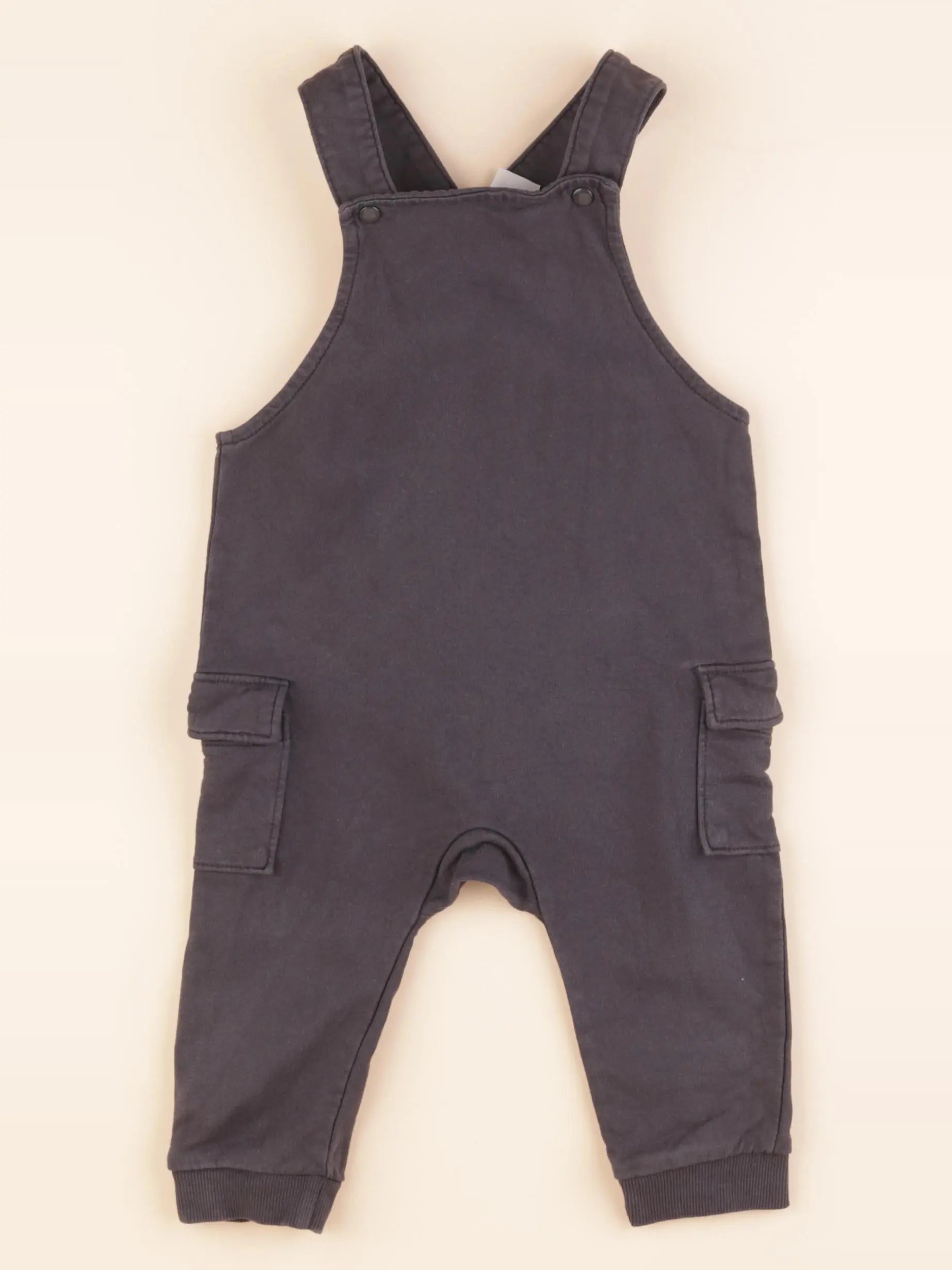 H&M - salopette gris - 9/12 mois