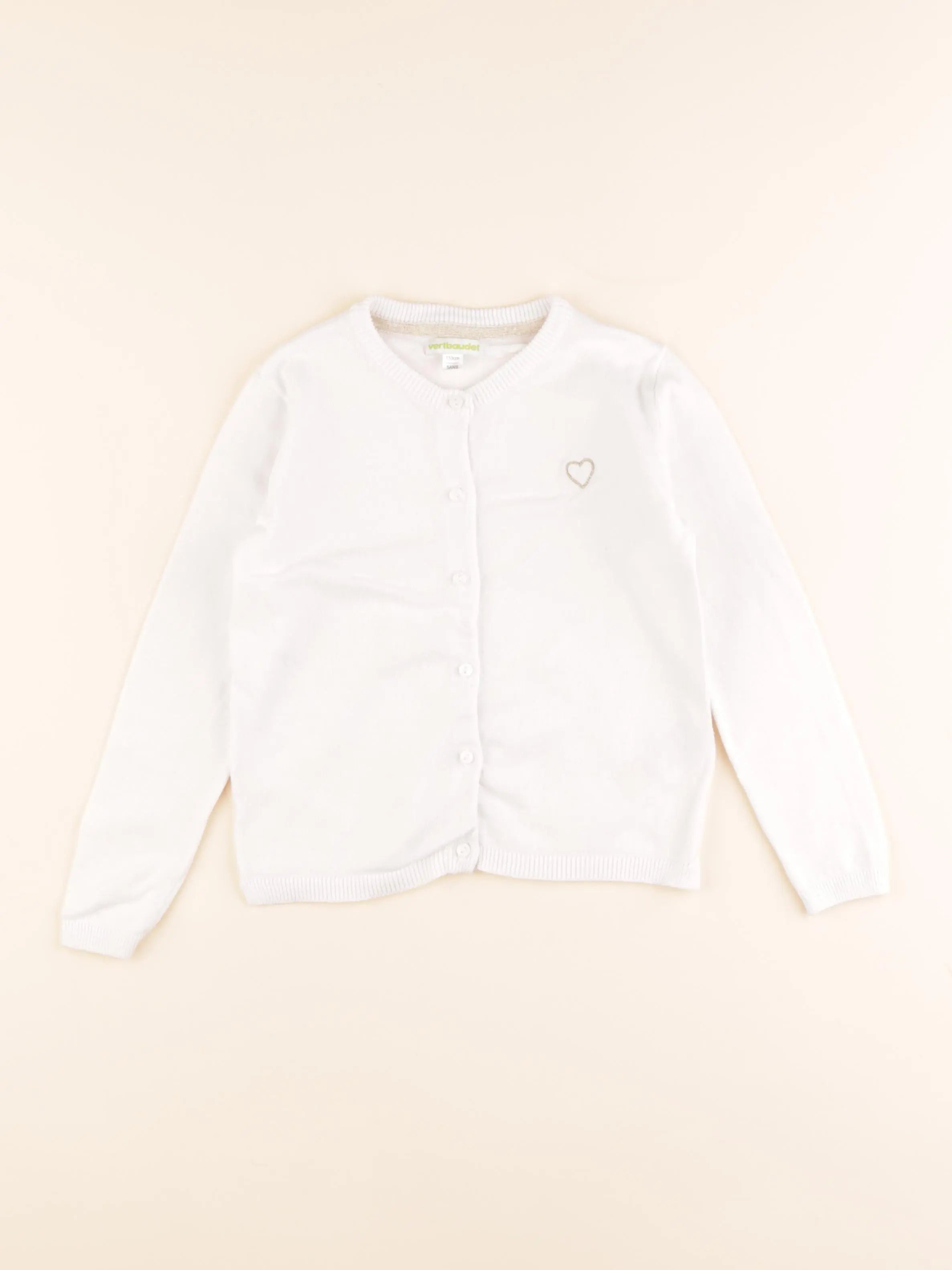 Vertbaudet - gilet blanc - 5 ans