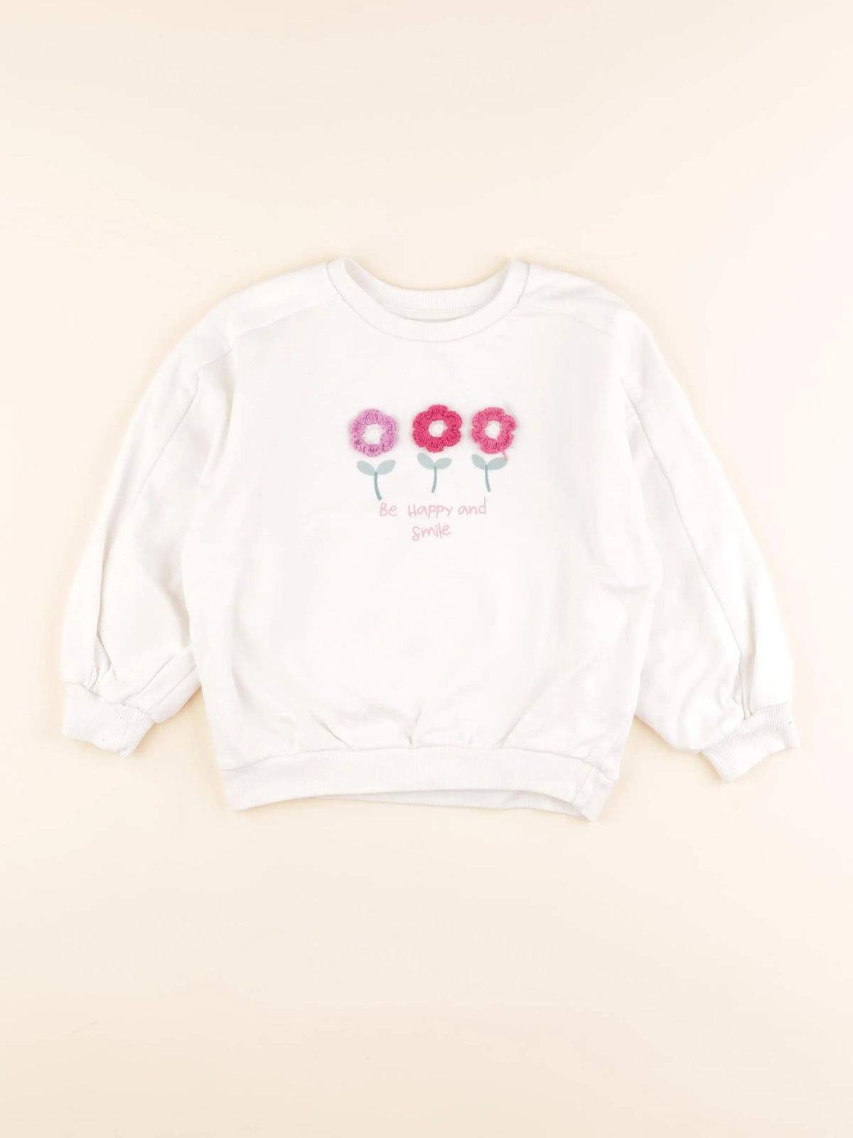 Vertbaudet - sweat blanc - 6/7 ans
