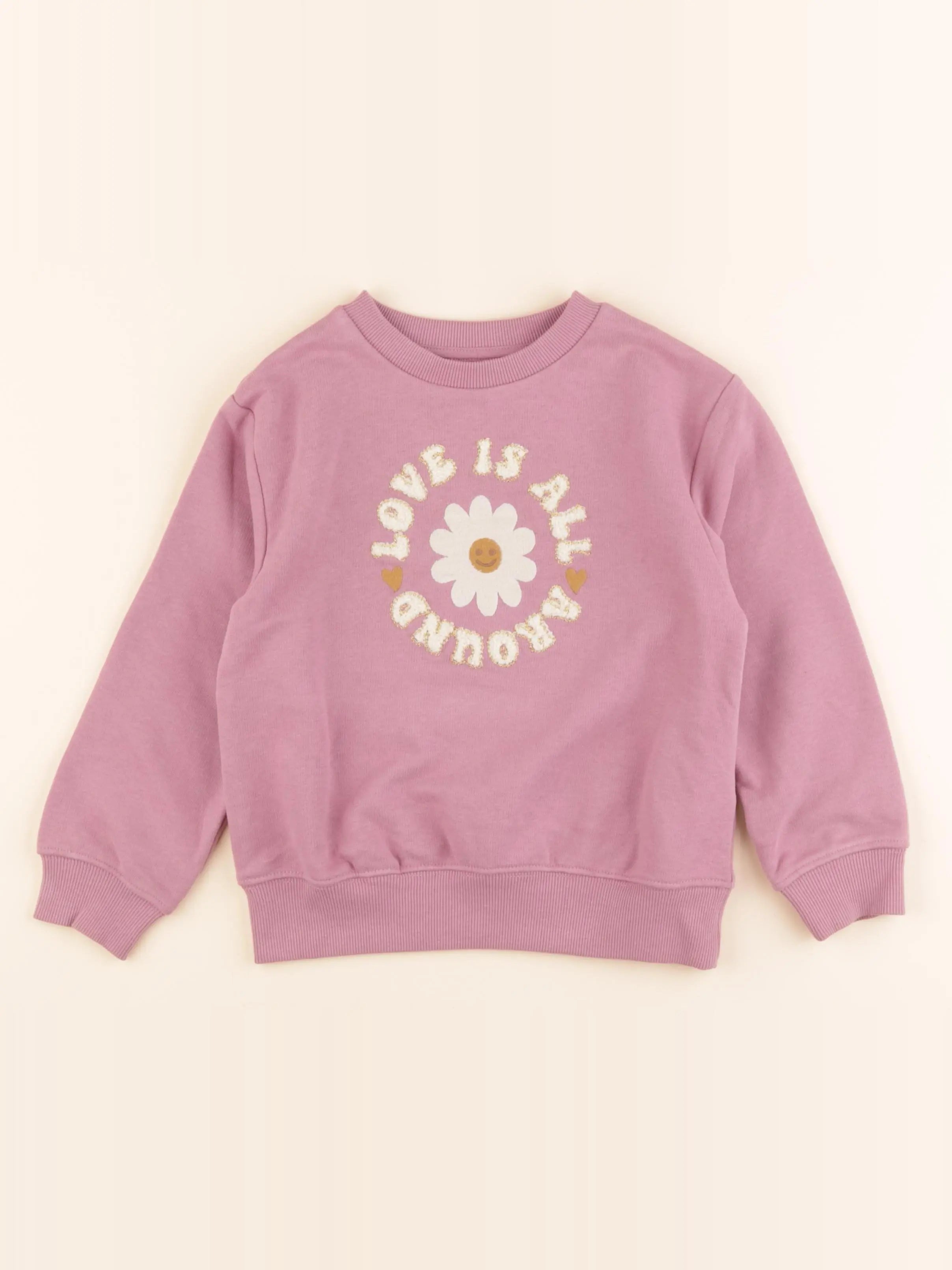 Vertbaudet - sweat violet - 6 ans