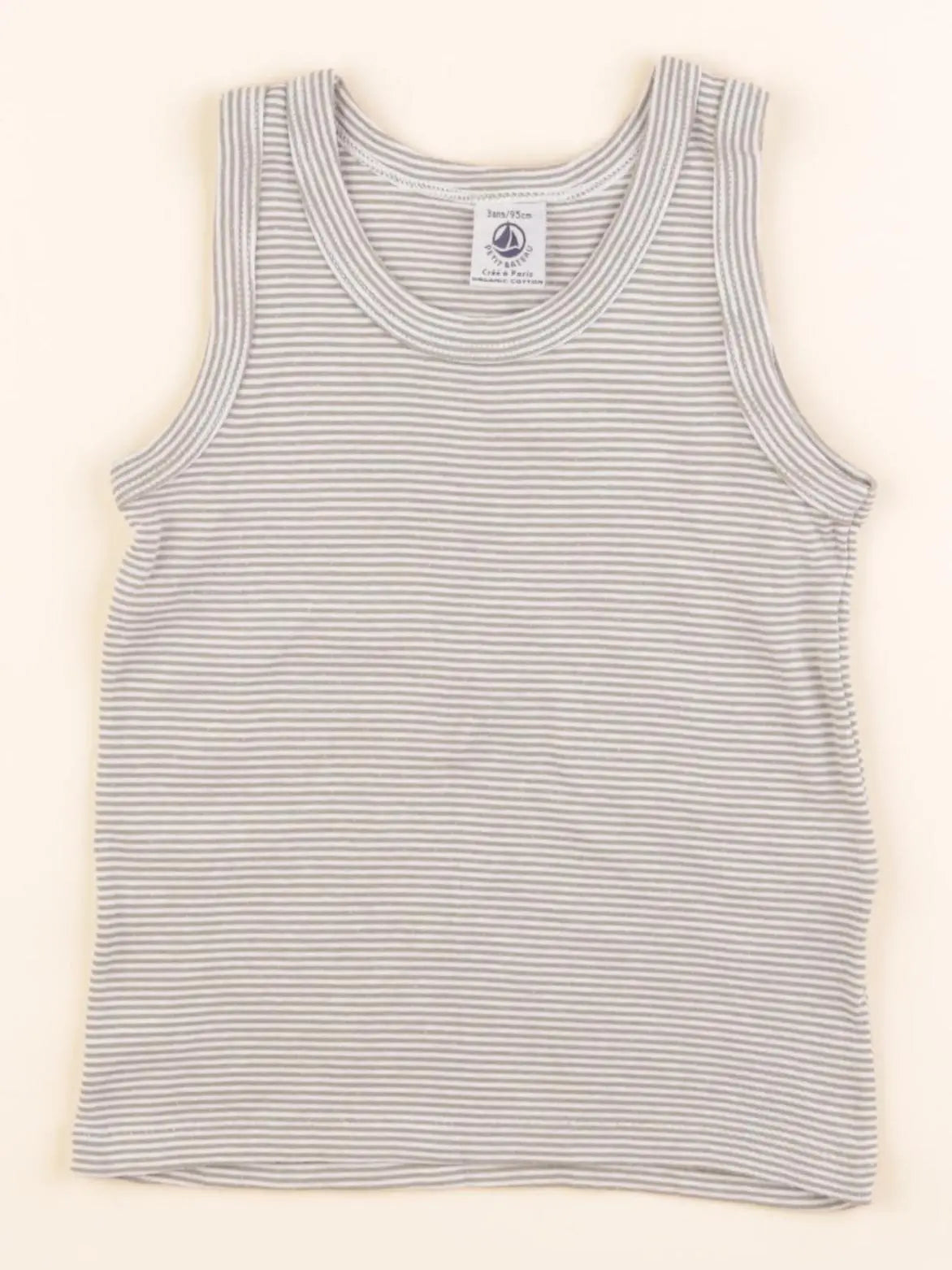 Petit Bateau - débardeur blanc, vert - 3 ans