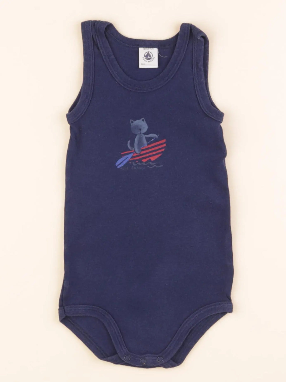 Petit Bateau - body bleu - 18 mois
