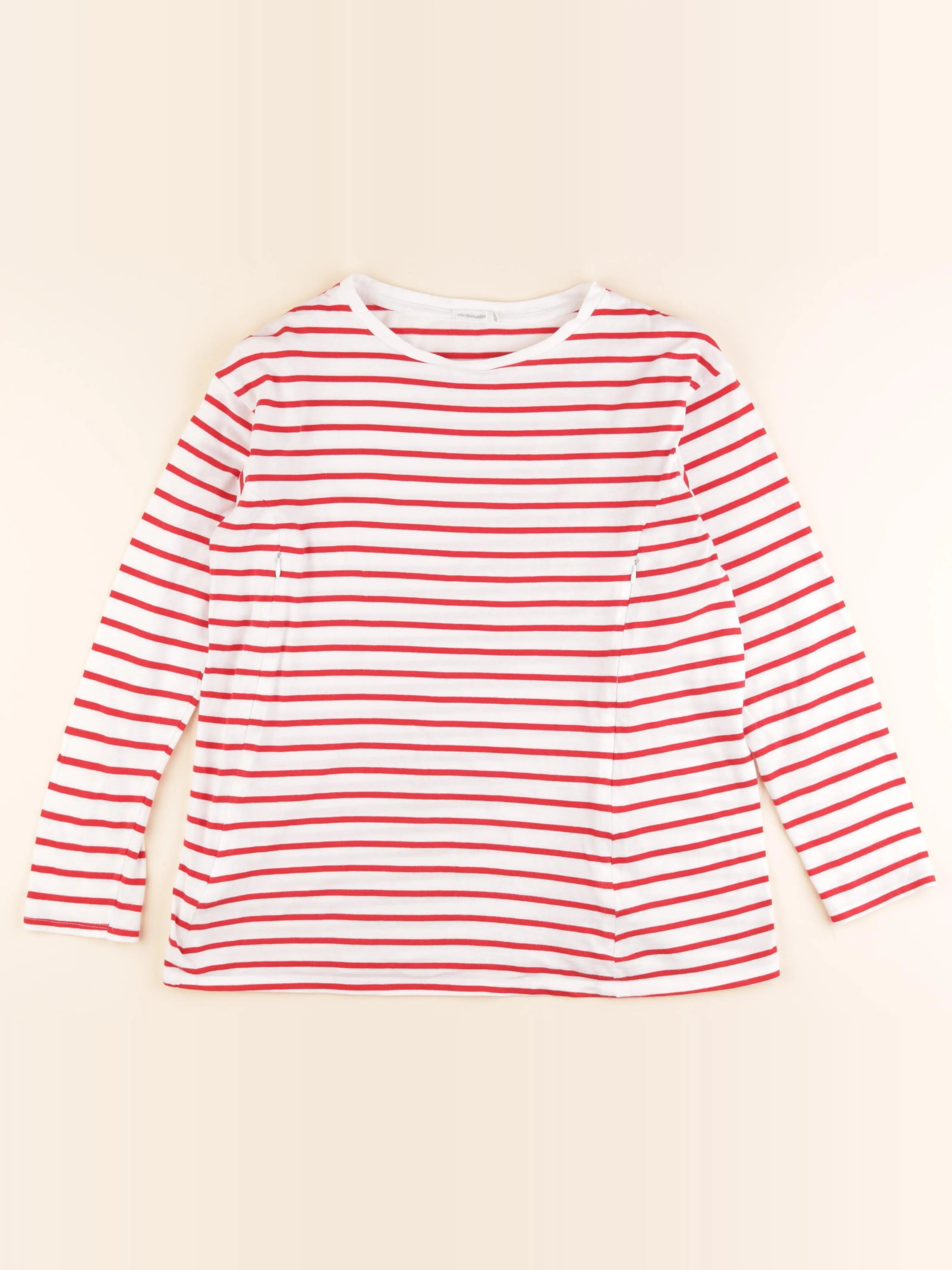 Vertbaudet - tee-shirt allaitement blanc, rouge - 34 à 36