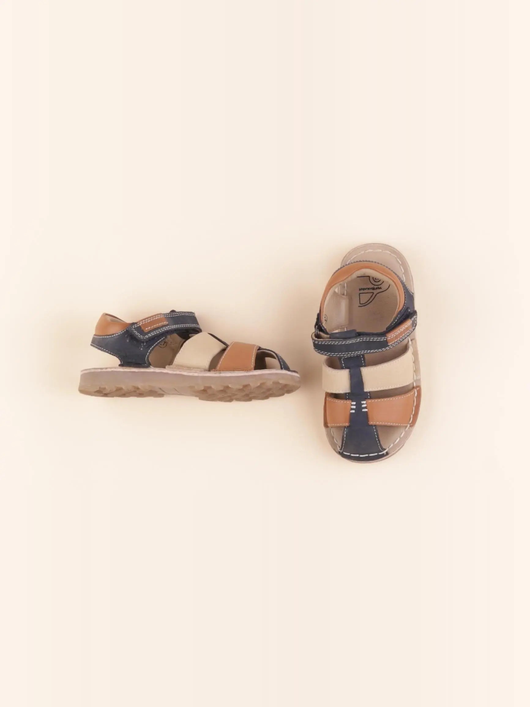 Vertbaudet - sandales bleu, marron - pointure 27