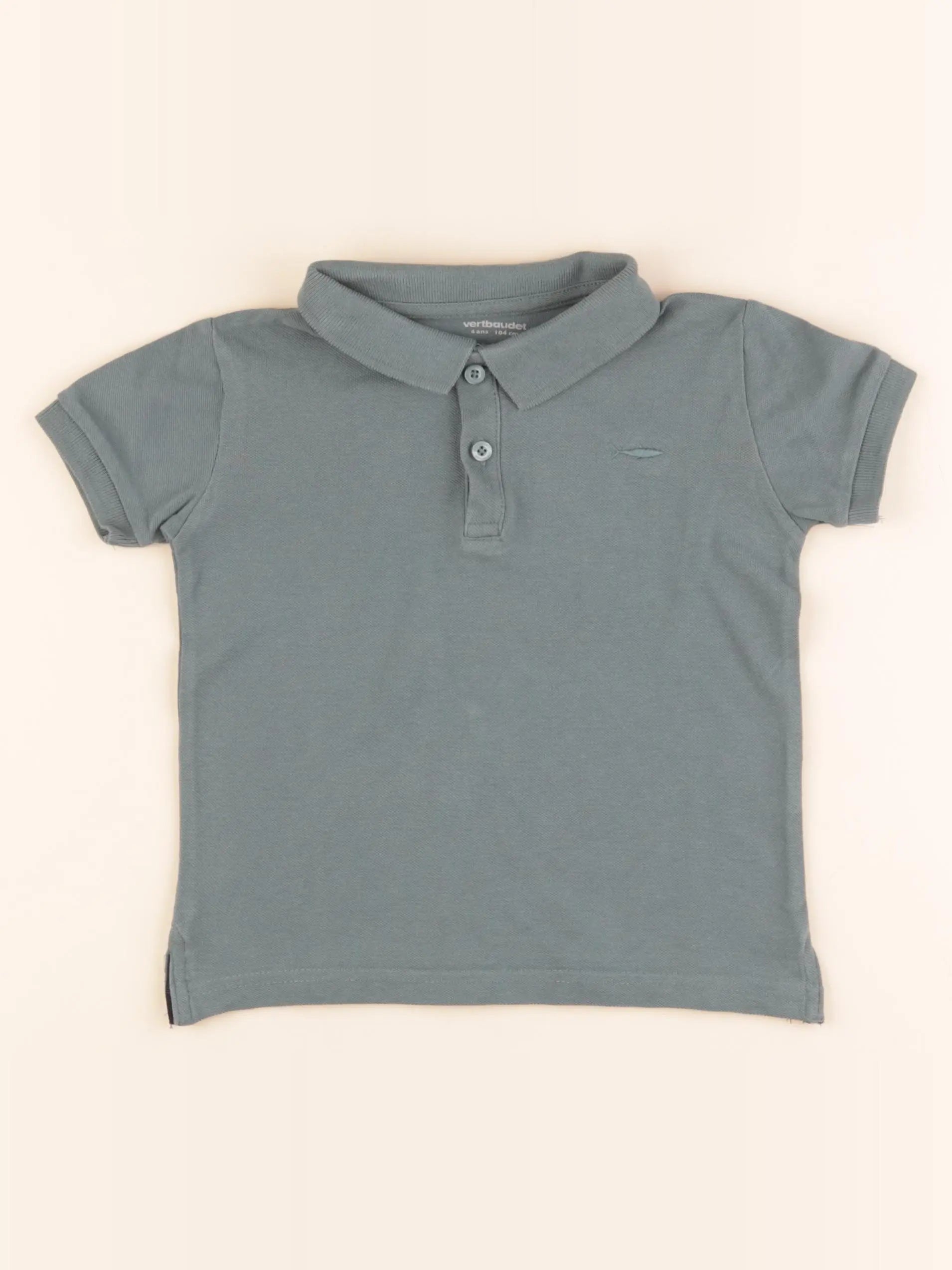 Vertbaudet - polo vert - 4 ans