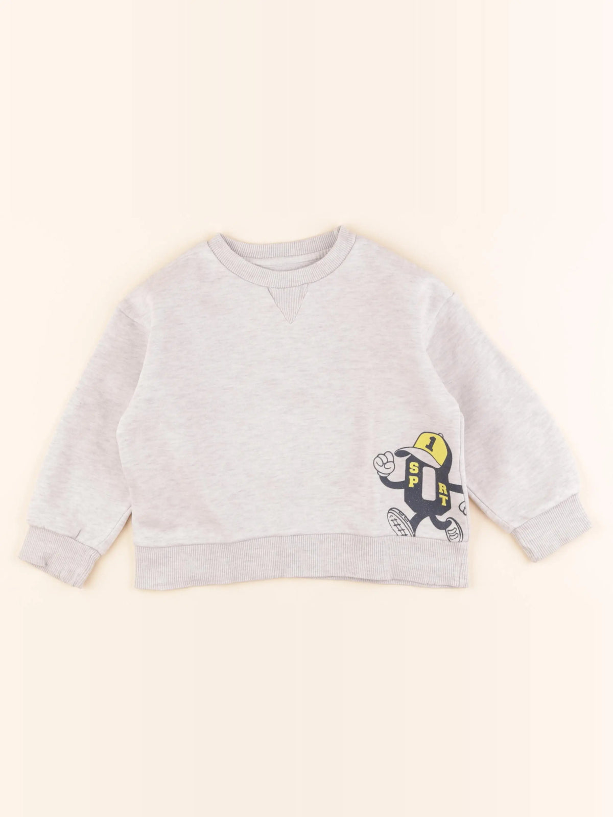 Vertbaudet - sweat imprimé au dos gris - 4 ans