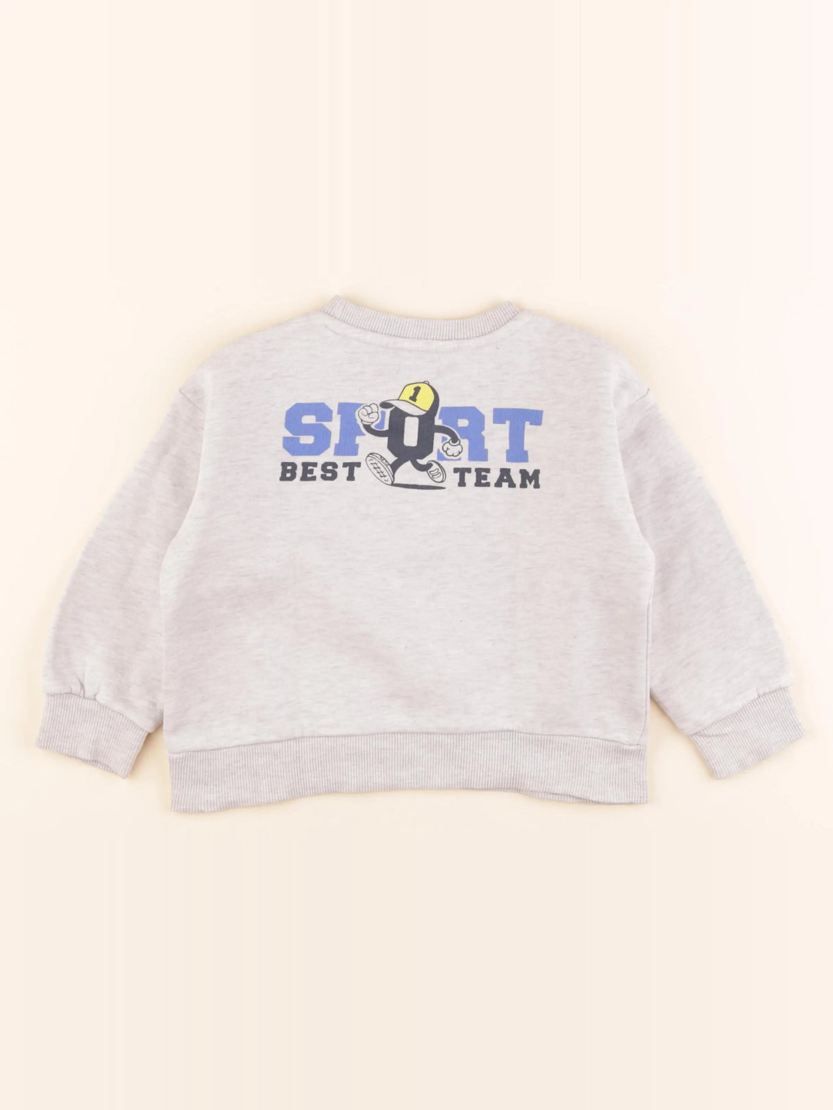 Vertbaudet - sweat imprimé au dos gris - 4 ans