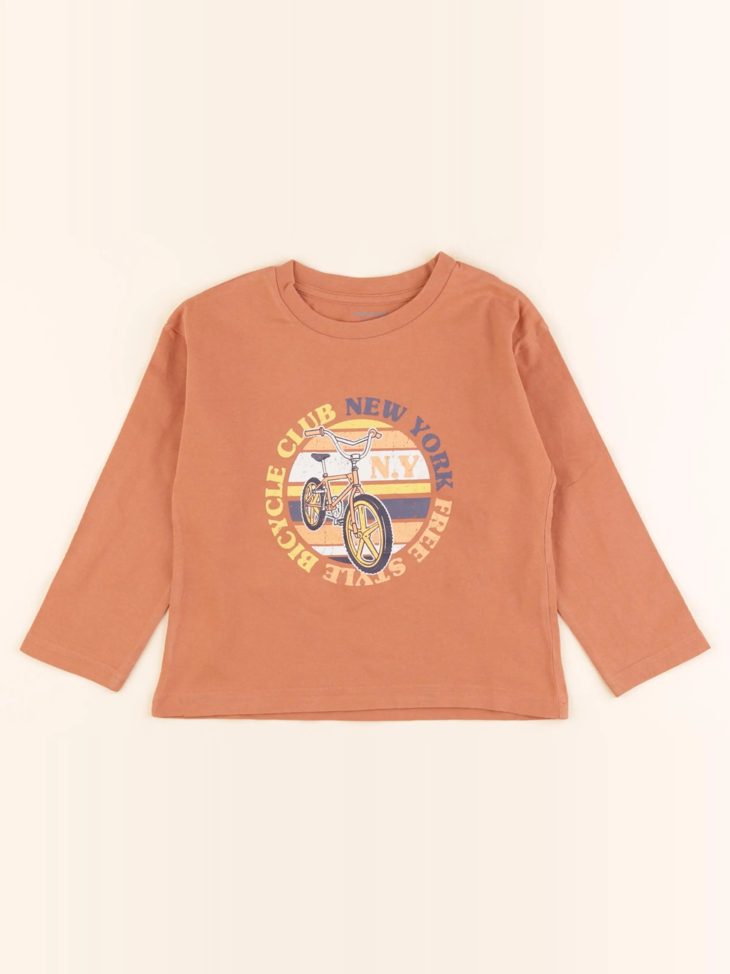 Vertbaudet - tee-shirt marron - 4 ans