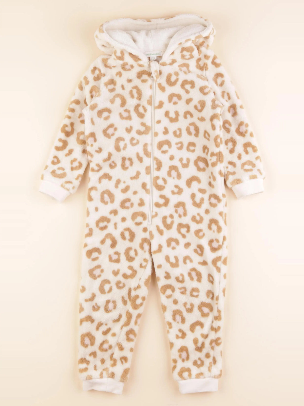 Vertbaudet - sur-pyjama blanc, marron - 3 ans