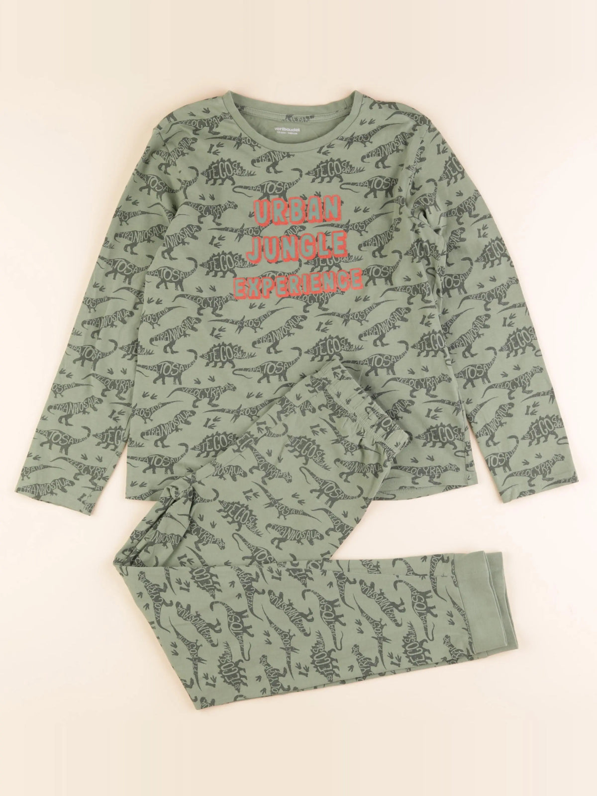 Vertbaudet - pyjama coton vert - 10 ans