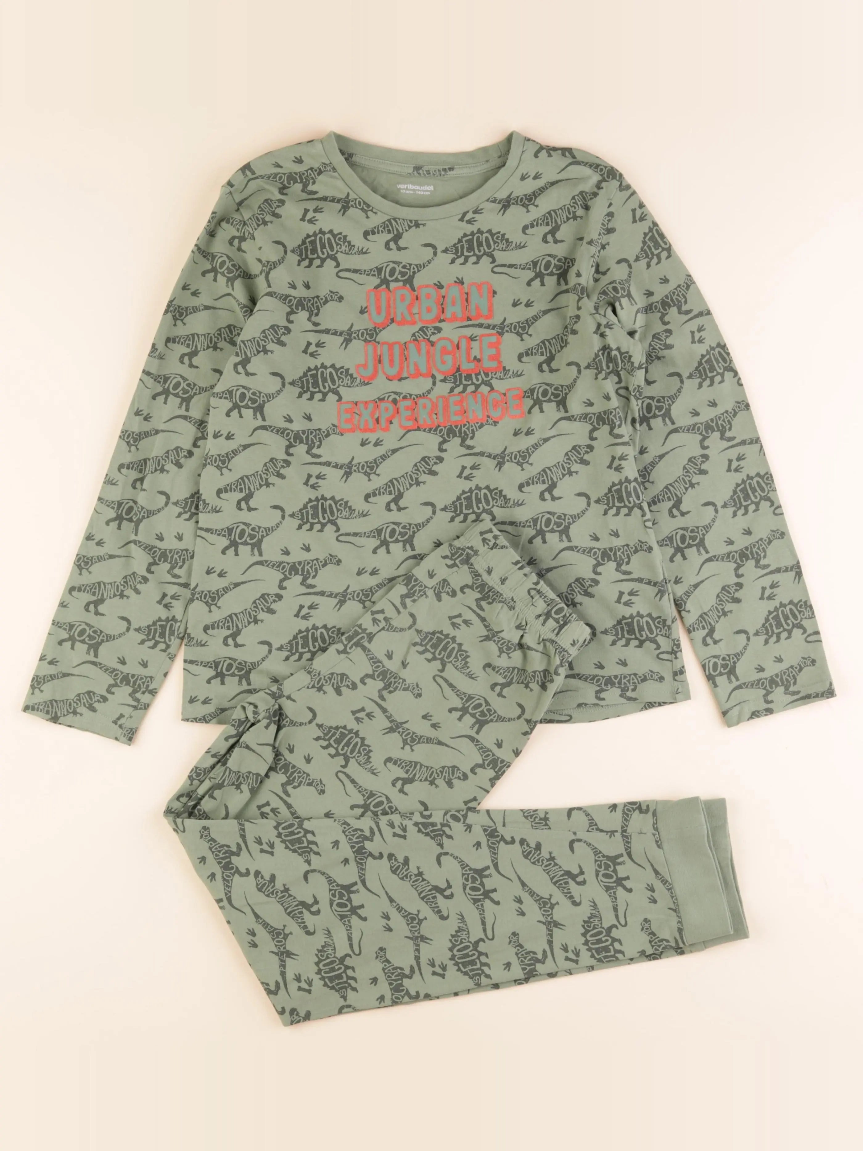Vertbaudet - pyjama coton vert - 10 ans