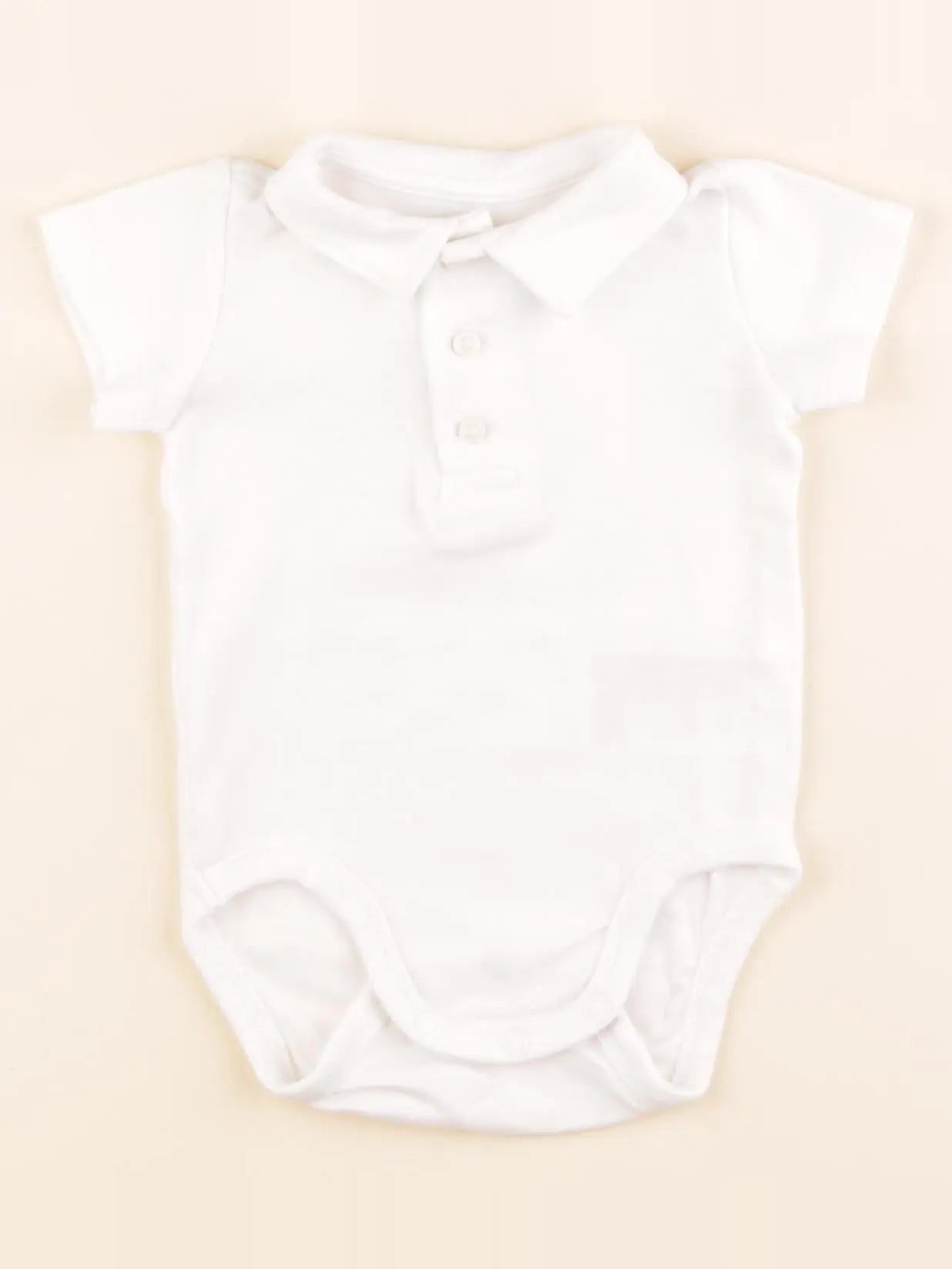 H&M - body à col blanc - 2/4 mois