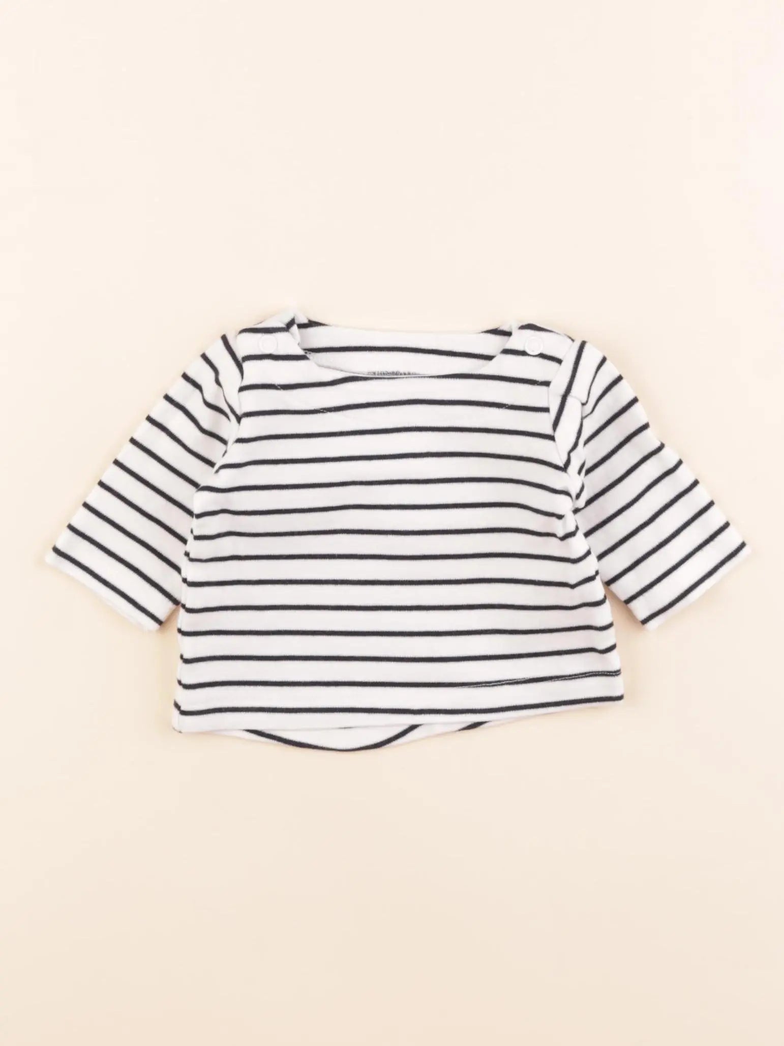 La Redoute - tee-shirt bleu, blanc - 1 mois