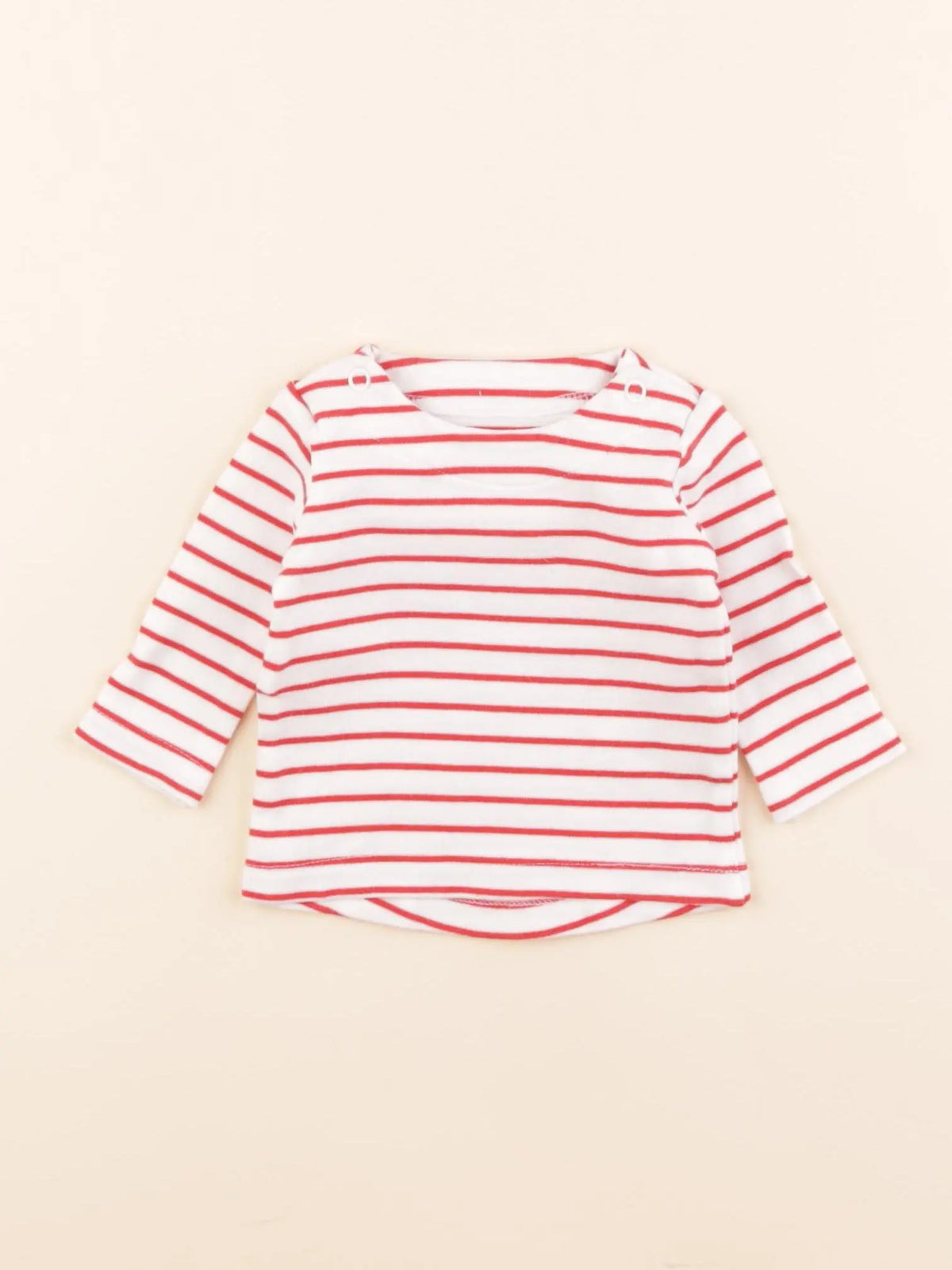 La Redoute - tee-shirt blanc, rouge - 1 mois