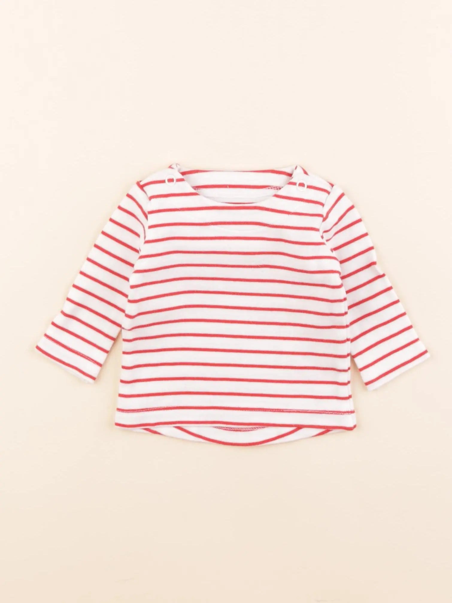 La Redoute - tee-shirt blanc, rouge - 1 mois