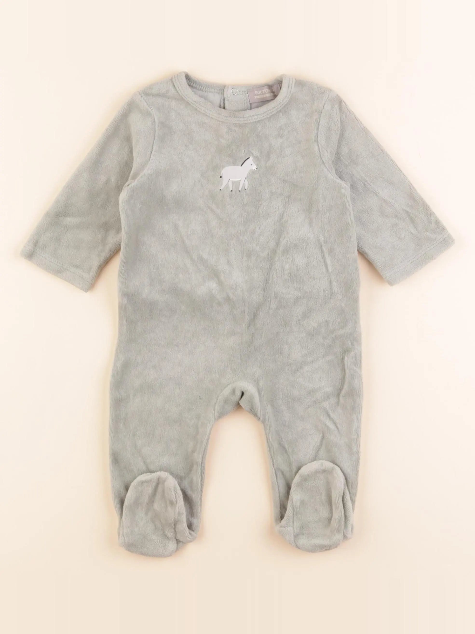 Boutchou - pyjama velours vert - 6 mois