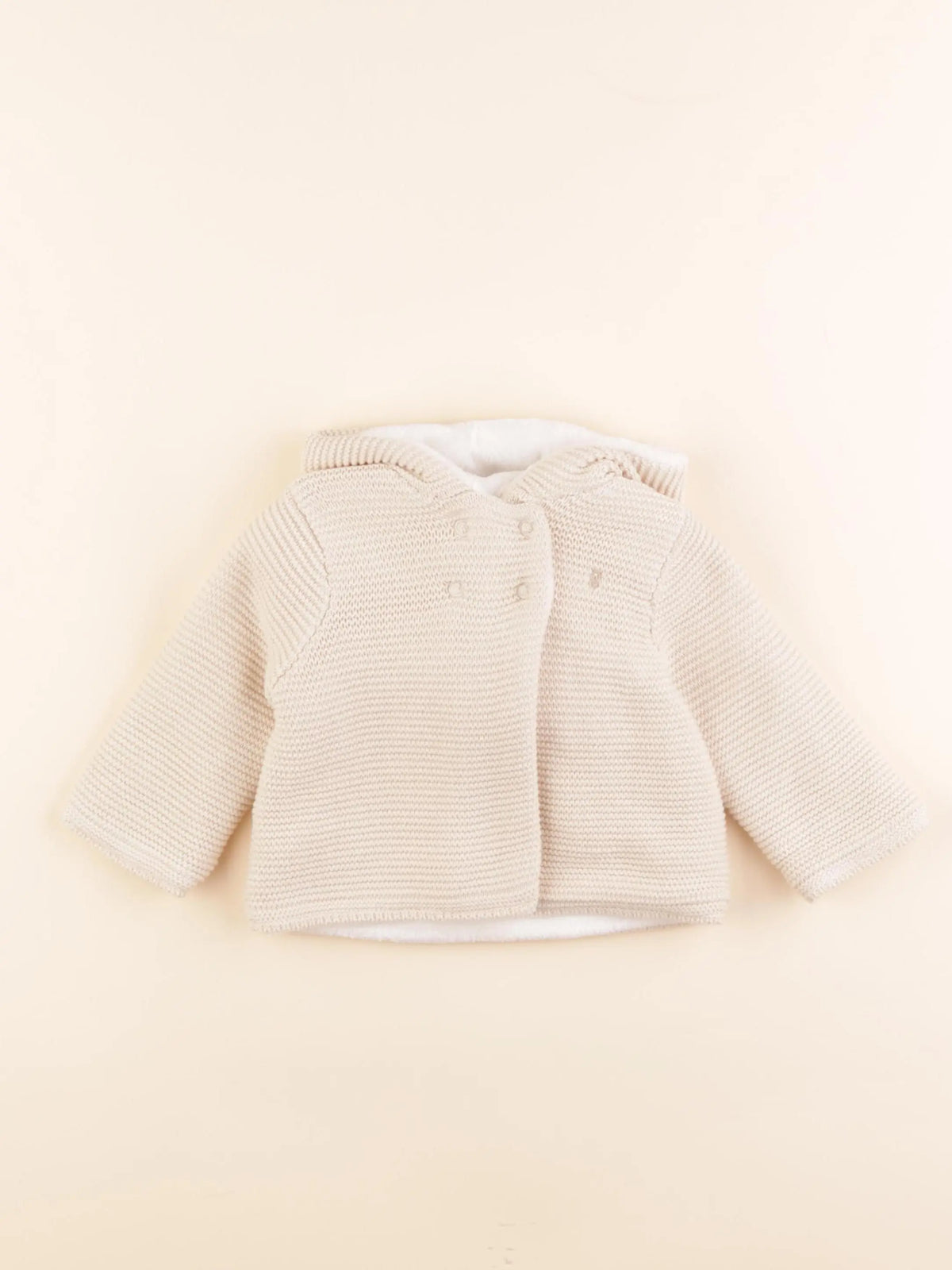 Obaïbi - veste doublé beige - 3 mois