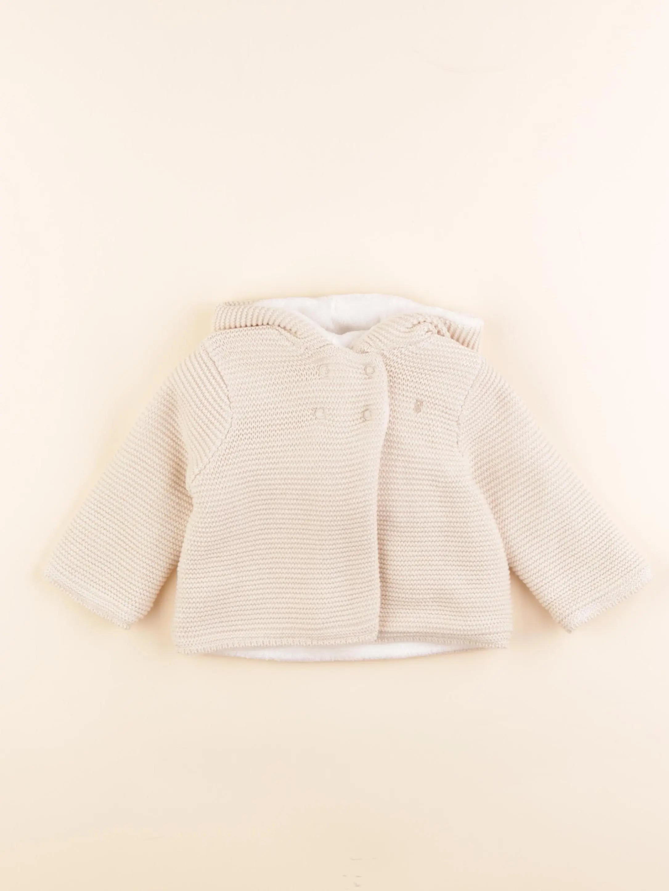 Obaïbi - veste doublé beige - 3 mois
