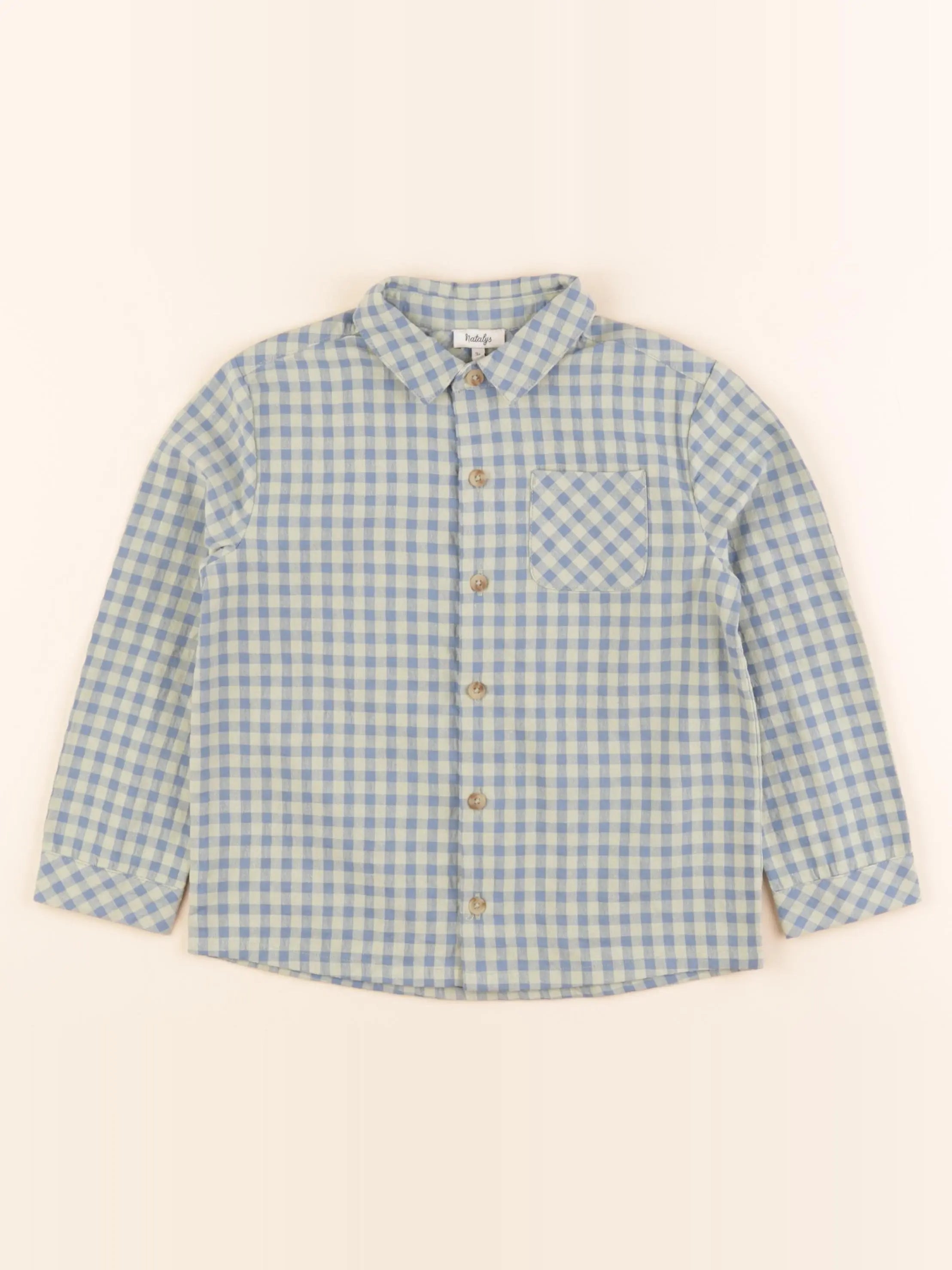 Natalys - chemise vert, bleu - 3 ans
