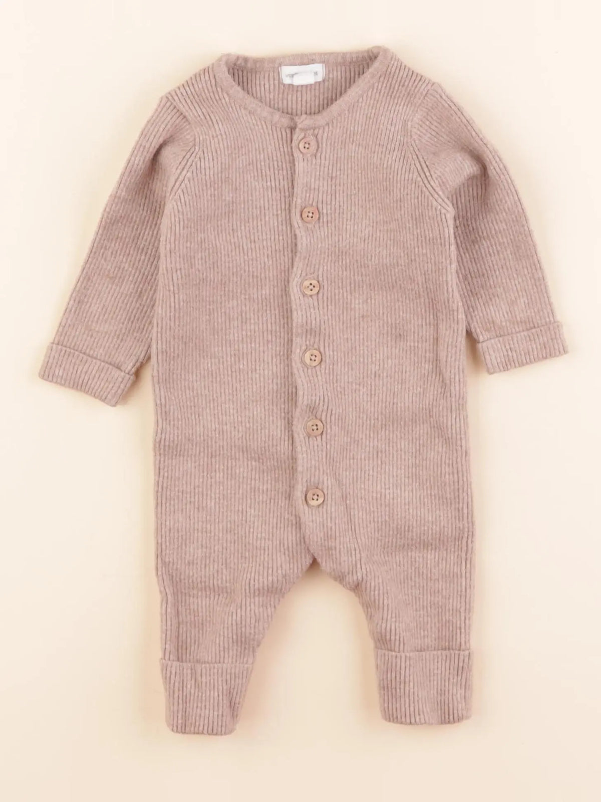 Vertbaudet - combinaison beige - 3 mois