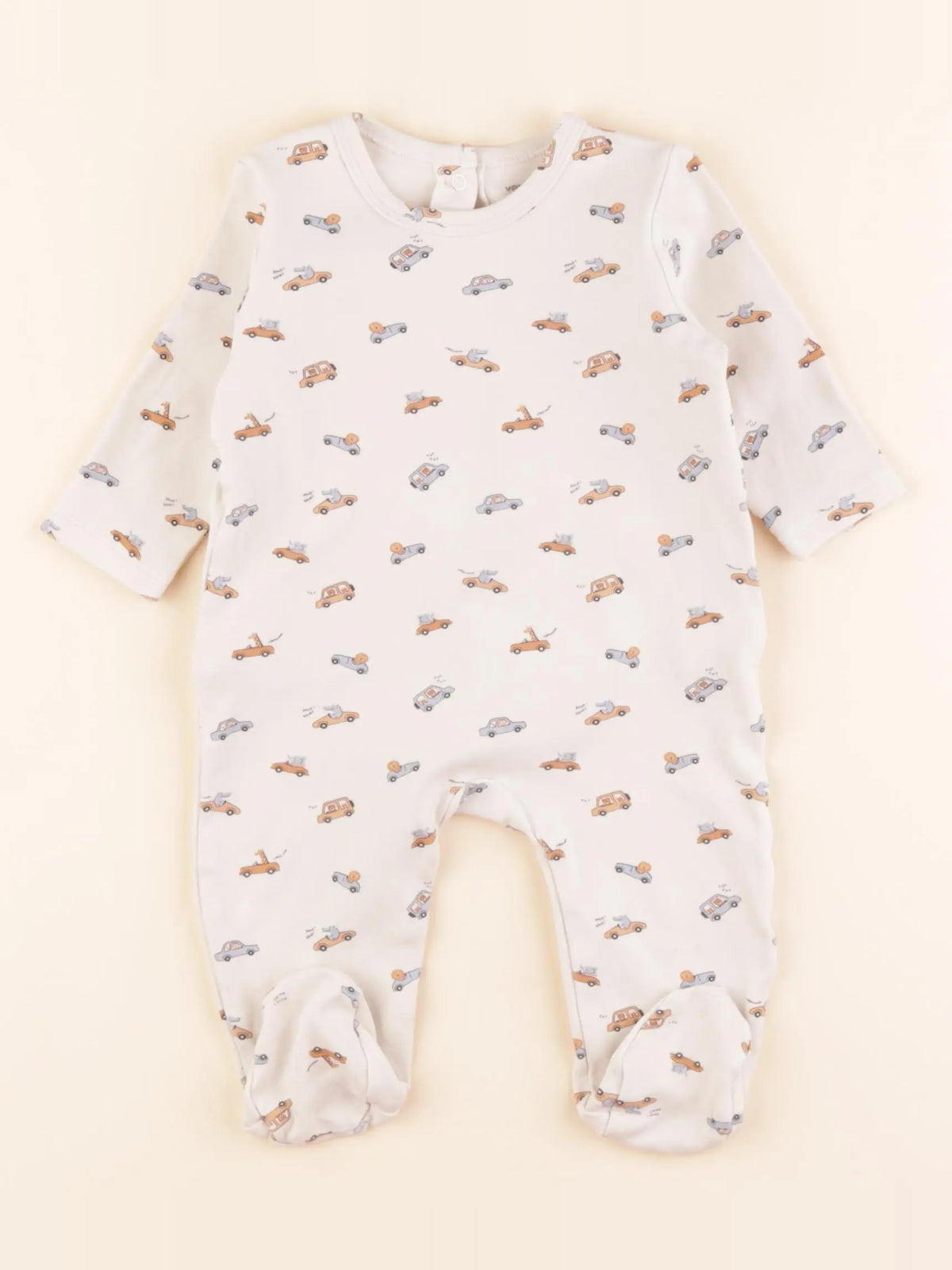 Vertbaudet - pyjama coton beige - 6 mois