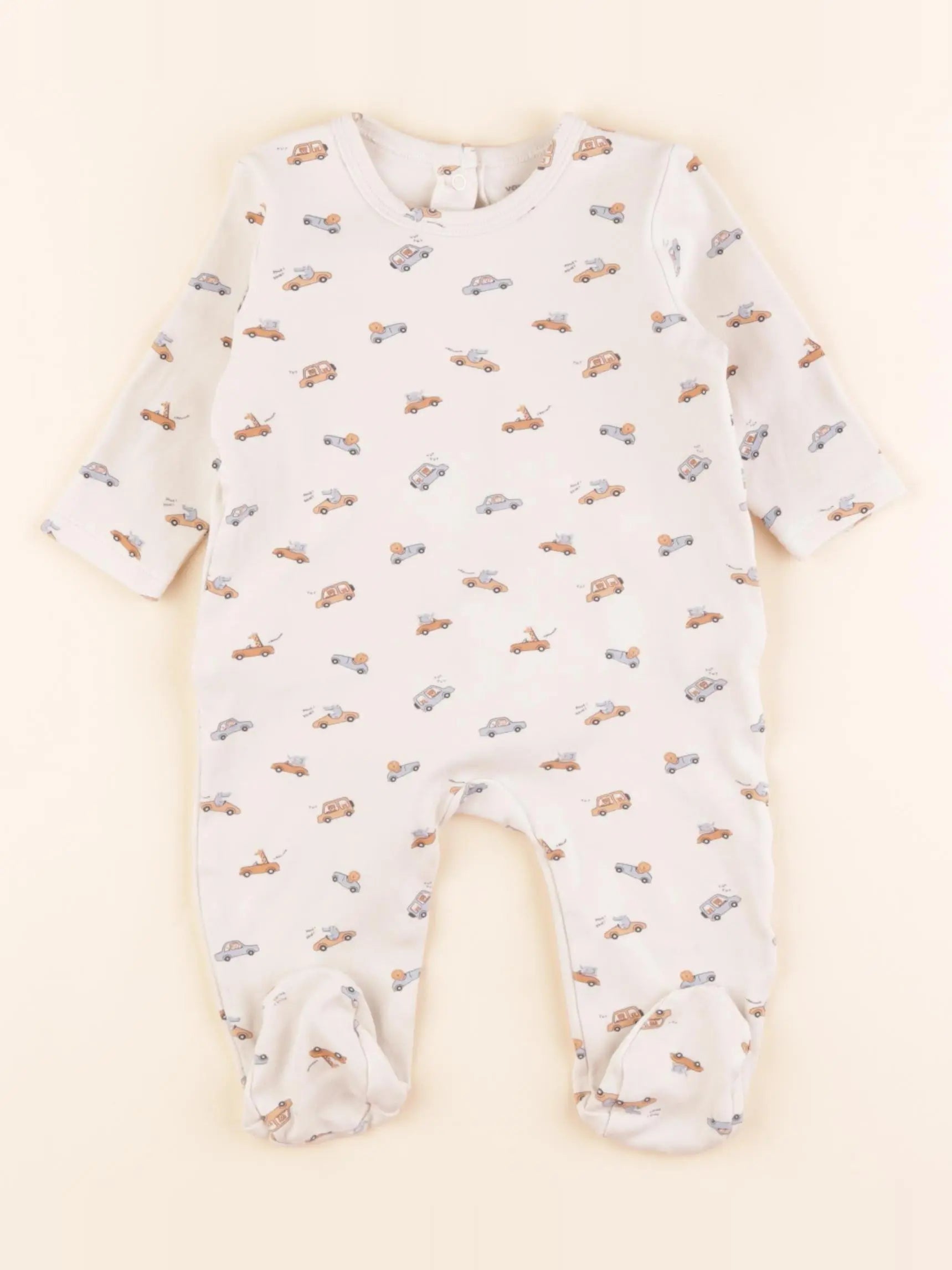 Vertbaudet - pyjama coton beige - 6 mois