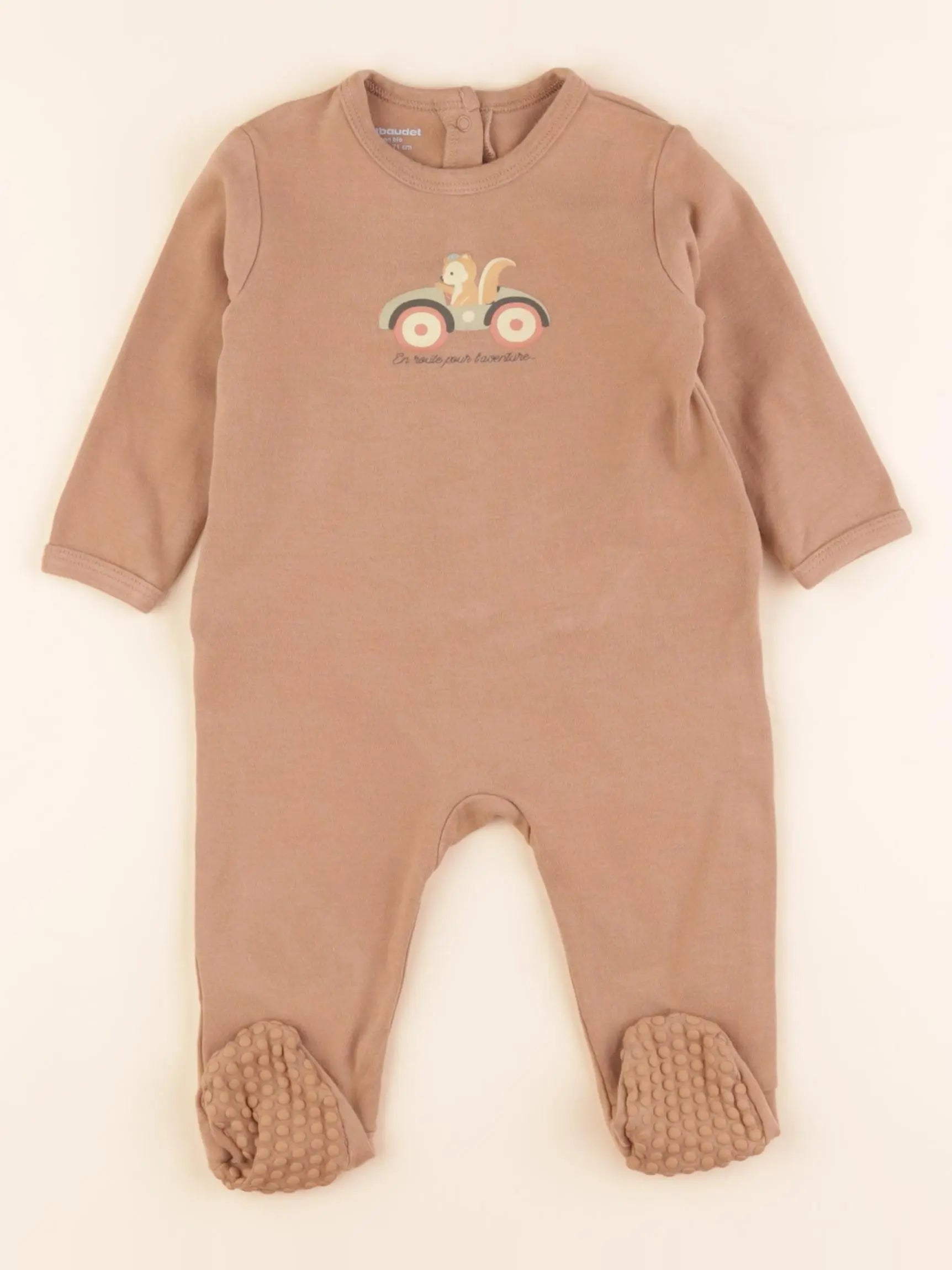 Vertbaudet - pyjama coton marron - 9 mois