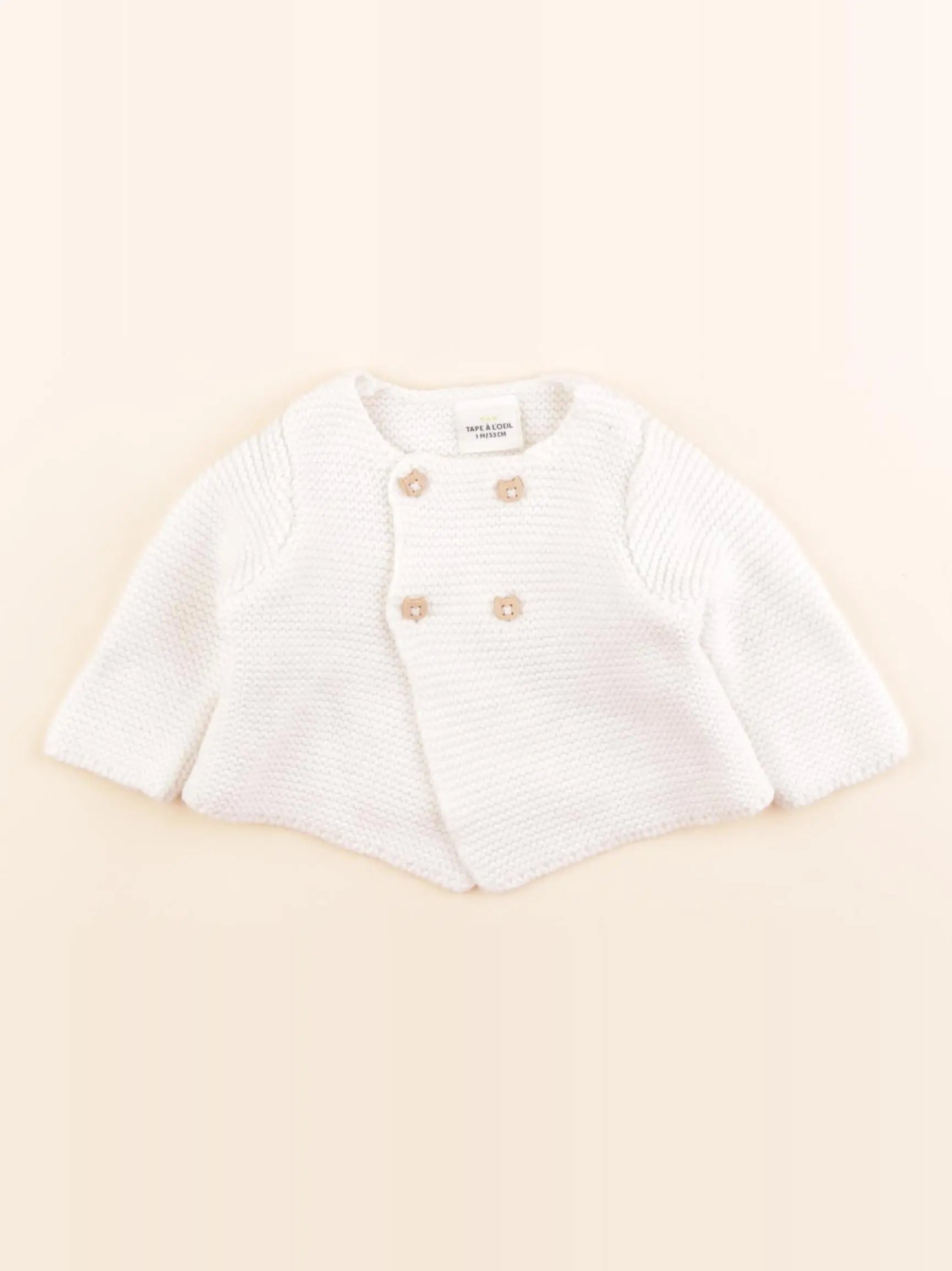 Tape à l'oeil - gilet blanc - 1 mois
