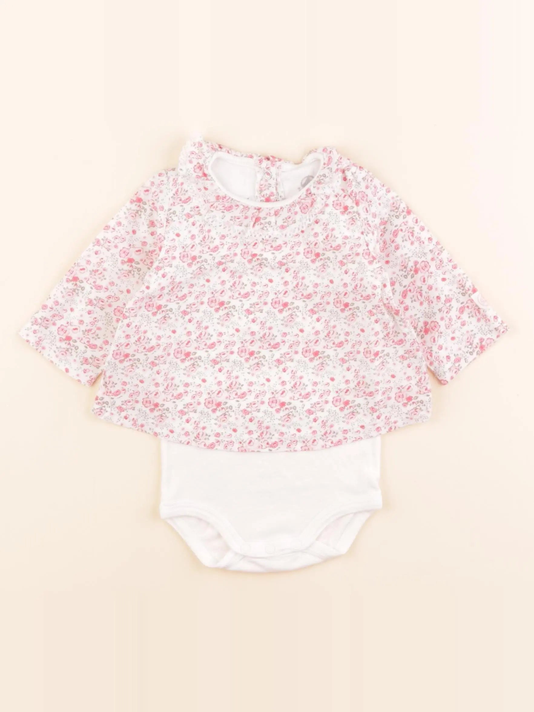 Petit Bateau - body tee-shirt blanc - 3 mois