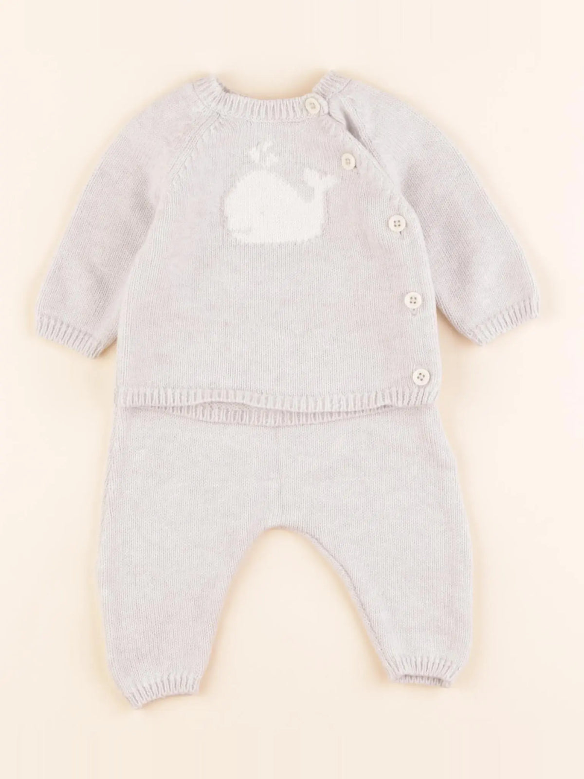 Petit Bateau - ensemble gris - 1 mois
