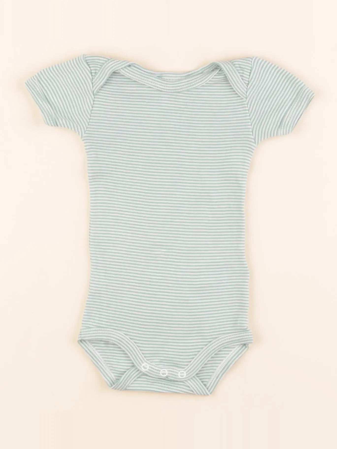Petit Bateau - body vert, blanc - 3 mois