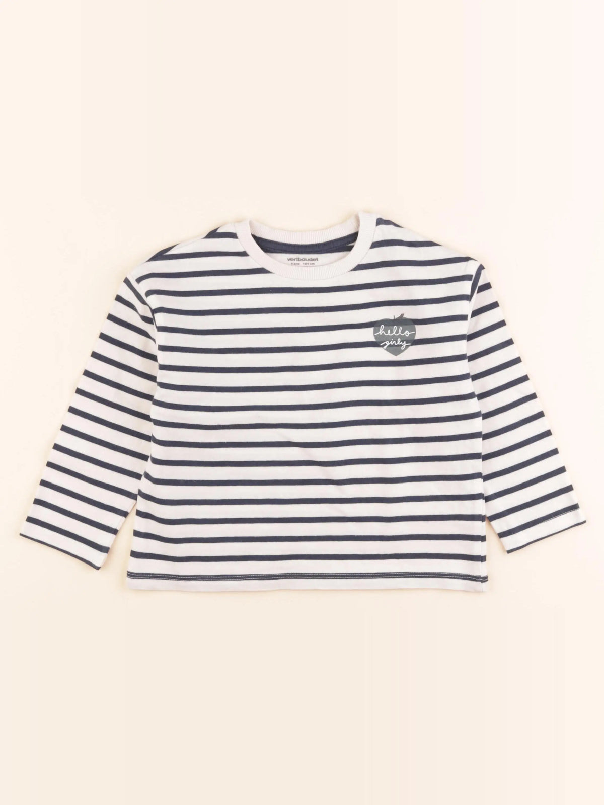 Vertbaudet - tee-shirt bleu, blanc - 4 ans